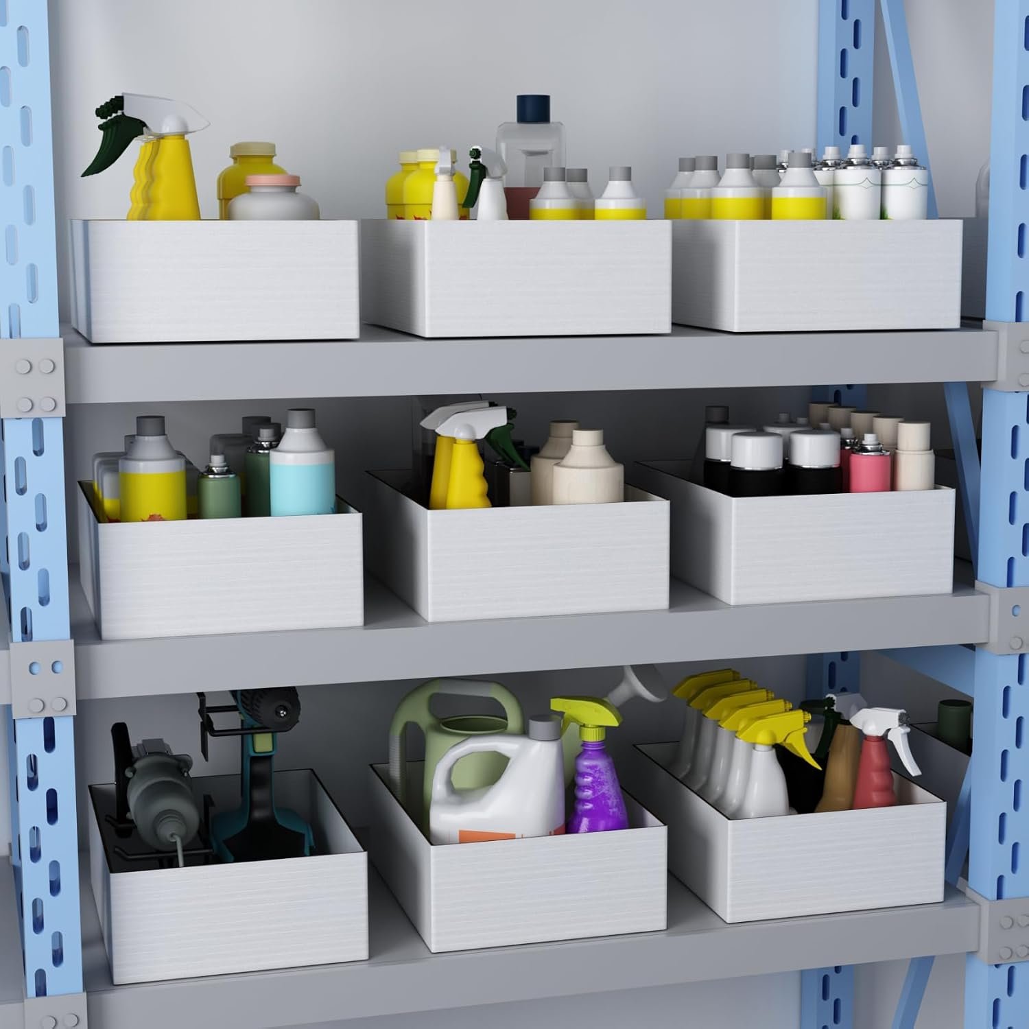 Organisateurs de tiroir en carton blanc robustes 20 PCS 12x9x4, grossiste pour solutions de rangement minimalistes, logo personnalisé idéal pour cuisines, garde-manger, bureaux, salles de classe, vente en gros.