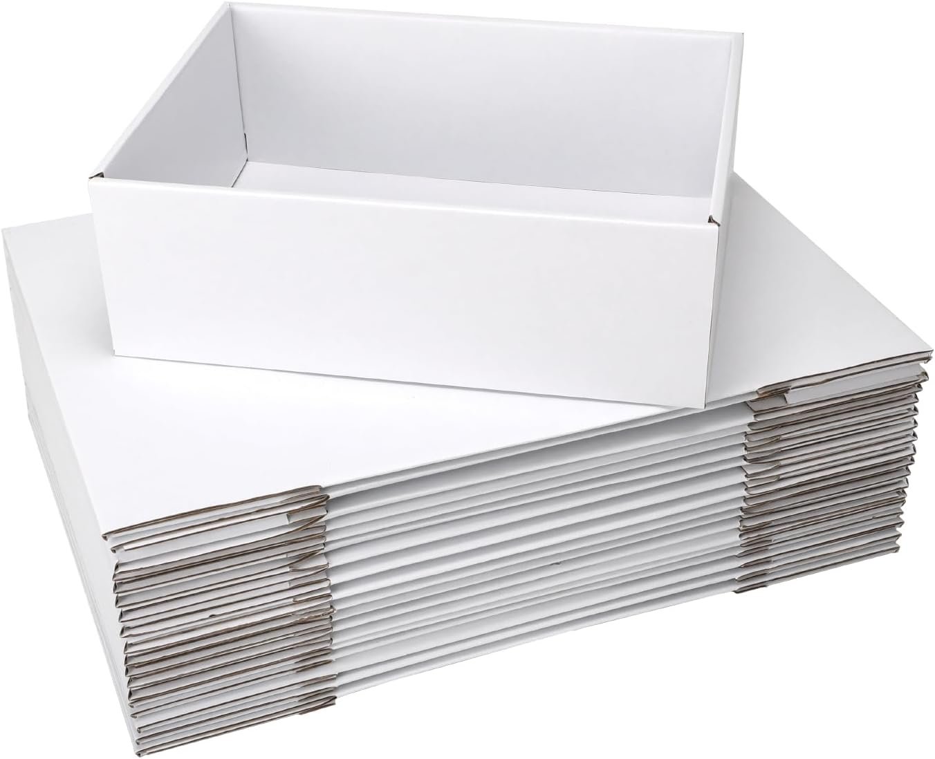 Organisateurs de tiroir en carton blanc robustes 20 PCS 12x9x4, grossiste pour solutions de rangement minimalistes, logo personnalisé idéal pour cuisines, garde-manger, bureaux, salles de classe, vente en gros.