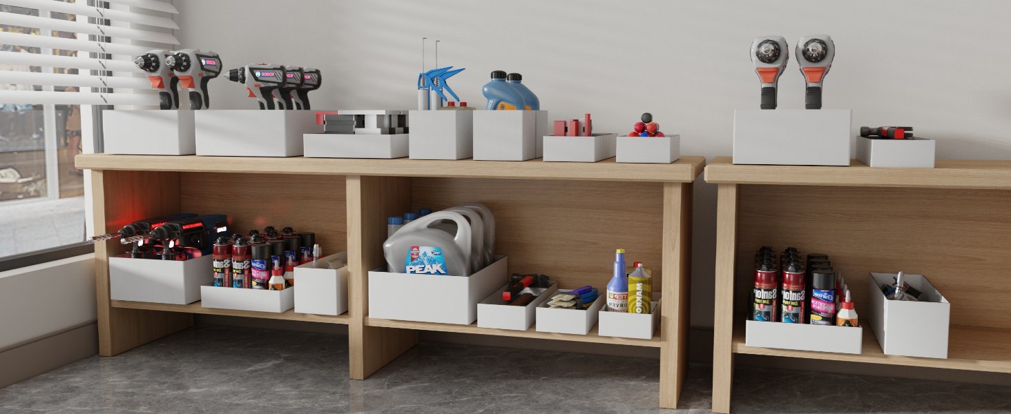 Organisateurs de tiroir en carton blanc robustes 20 PCS 12x9x4, grossiste pour solutions de rangement minimalistes, logo personnalisé idéal pour cuisines, garde-manger, bureaux, salles de classe, vente en gros.