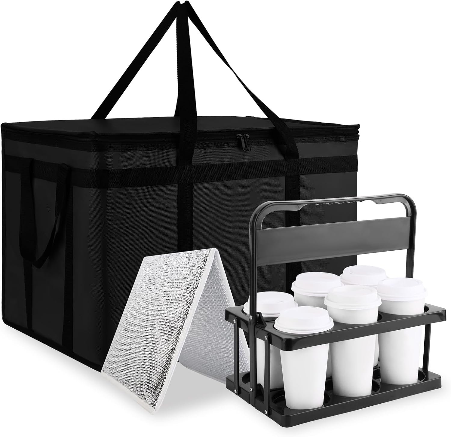 Grossiste de sacs à pizza XXX-Large avec fond rigide, transport de nourriture et boissons isothermes, OEM pour livraison alimentaire et accessoires de maintien au frais.