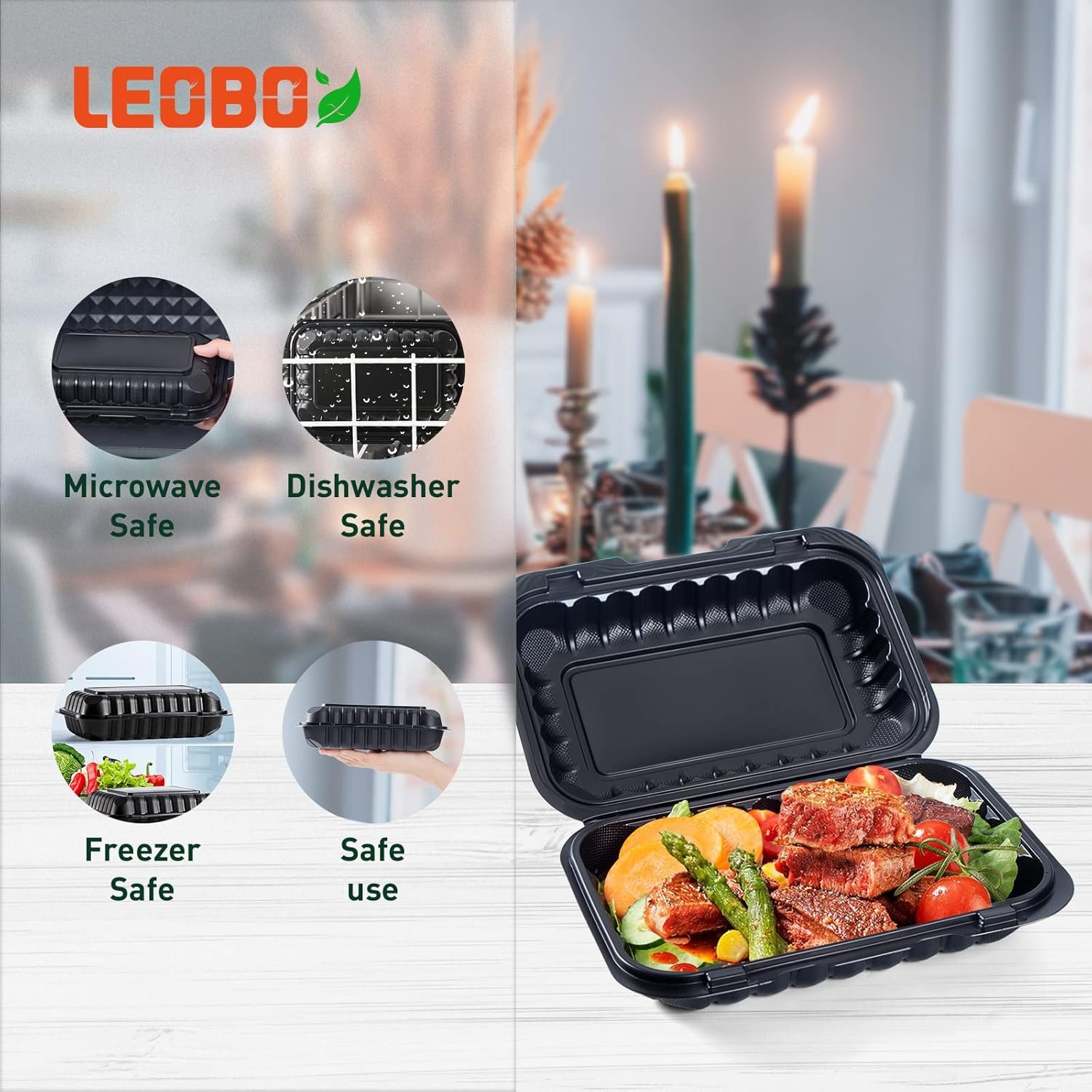 Containers à emporter 27 oz, boîte en plastique sans BPA 50-Pack, design clamshell réutilisable pour stockage alimentaire, fournisseur de conteneurs, idéal pour le déjeuner et la salade, OEM. Containers à emporter 27 oz, boîte en plastique sans BPA 50-Pack, design clamshell réutilisable pour stockage alimentaire, fournisseur de conteneurs, idéal pour le déjeuner et la salade, OEM.