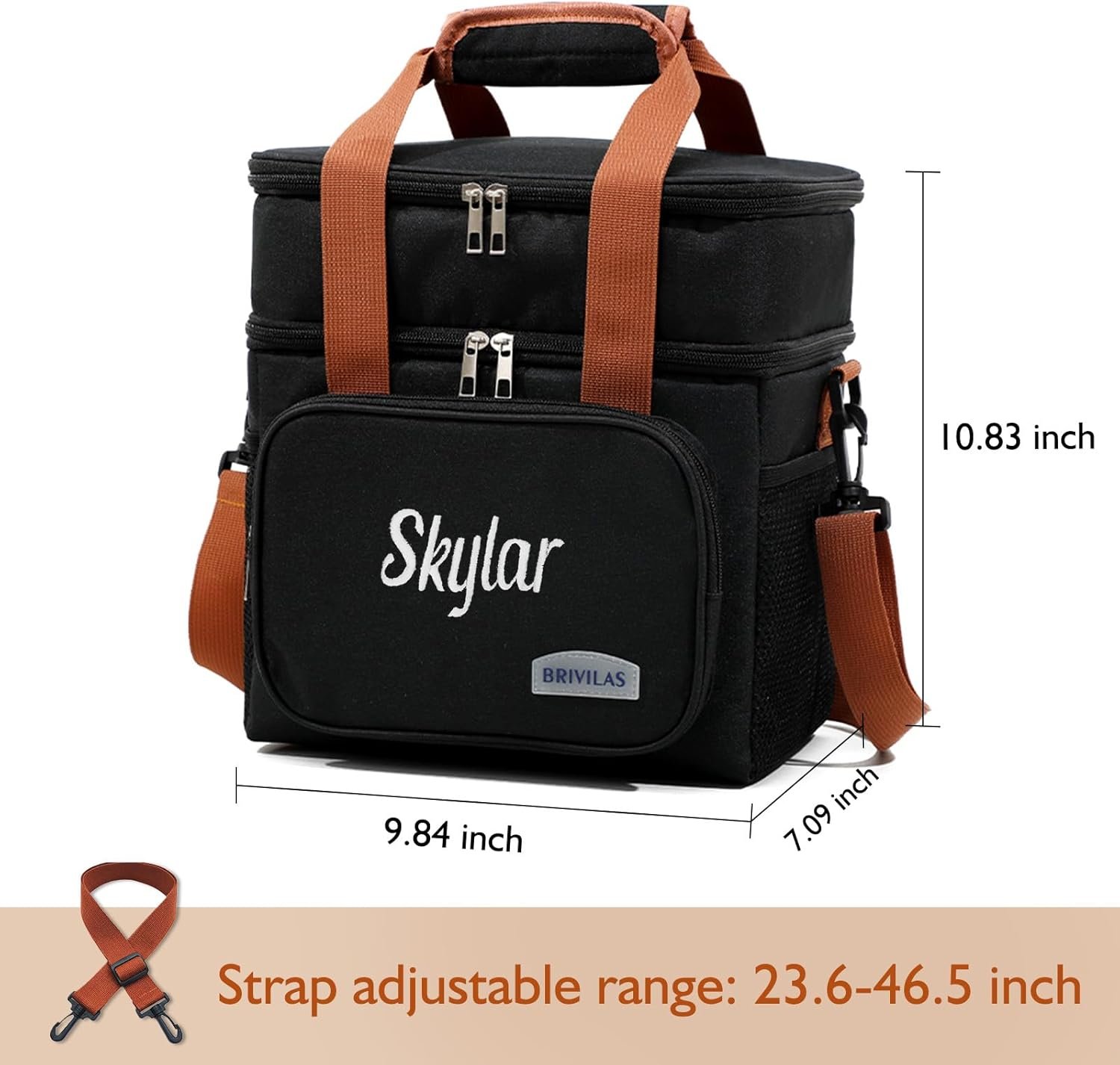 Grossiste Sac à Lunch Isotherme Personnalisé pour Hommes et Femmes - Sac Refroidisseur Réutilisable Étanche avec Broderie de Nom, Compartiment Extensible, Bandoulière Régable pour le Travail, Pique-Nique, Camping (Noir) - Fabricant et Vente en Gros Grossiste Sac à Lunch Isotherme Personnalisé pour Hommes et Femmes - Sac Refroidisseur Réutilisable Étanche avec Broderie de Nom, Compartiment Extensible, Bandoulière Régable pour le Travail, Pique-Nique, Camping (Noir) - Fabricant et Vente en Gros