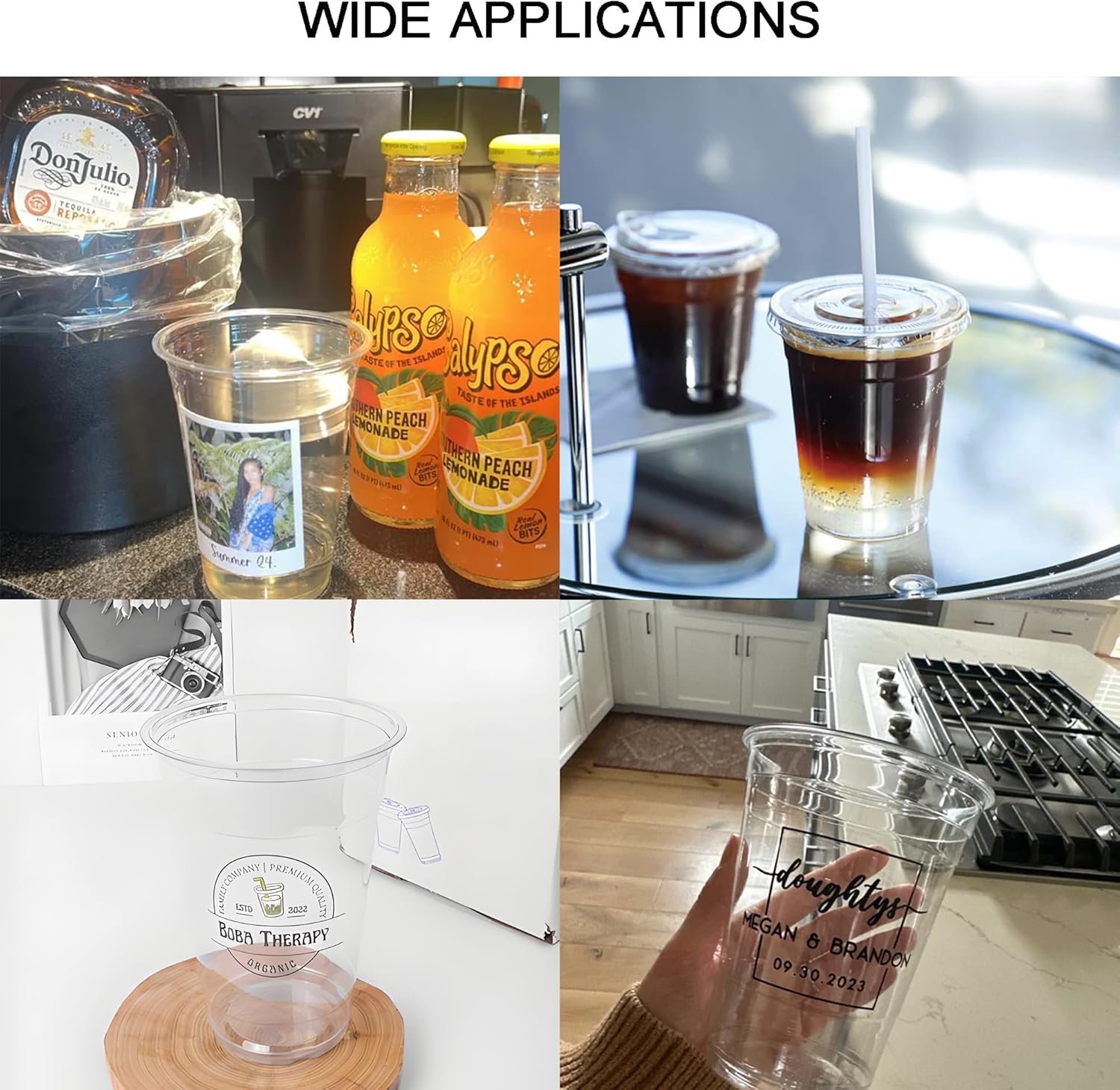 Grossiste en gobelets en plastique clairs de 12 oz avec couvercles et pailles, avec logo personnalisé, fabriqués par un fournisseur, gobelets jetables avec étiquettes personnalisées pour café glacé et autres boissons froides.