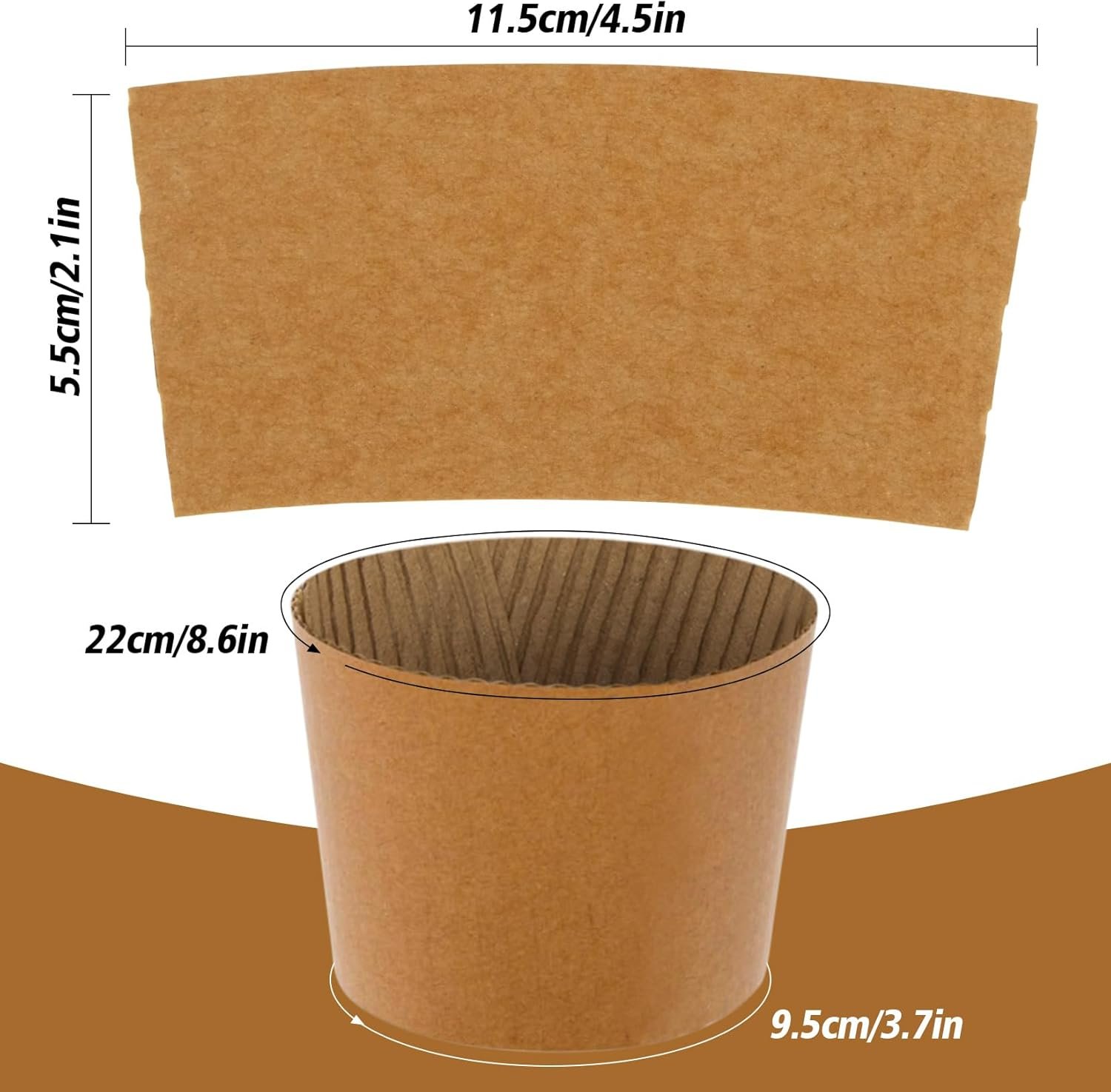 Grossiste en Vrac 50PCS Manchons à Café - Manchons Isolants Pour Boissons Chaudes et Froides 12-20oz, OEM Personnalisé pour Protection des Mains en Papier Creux.