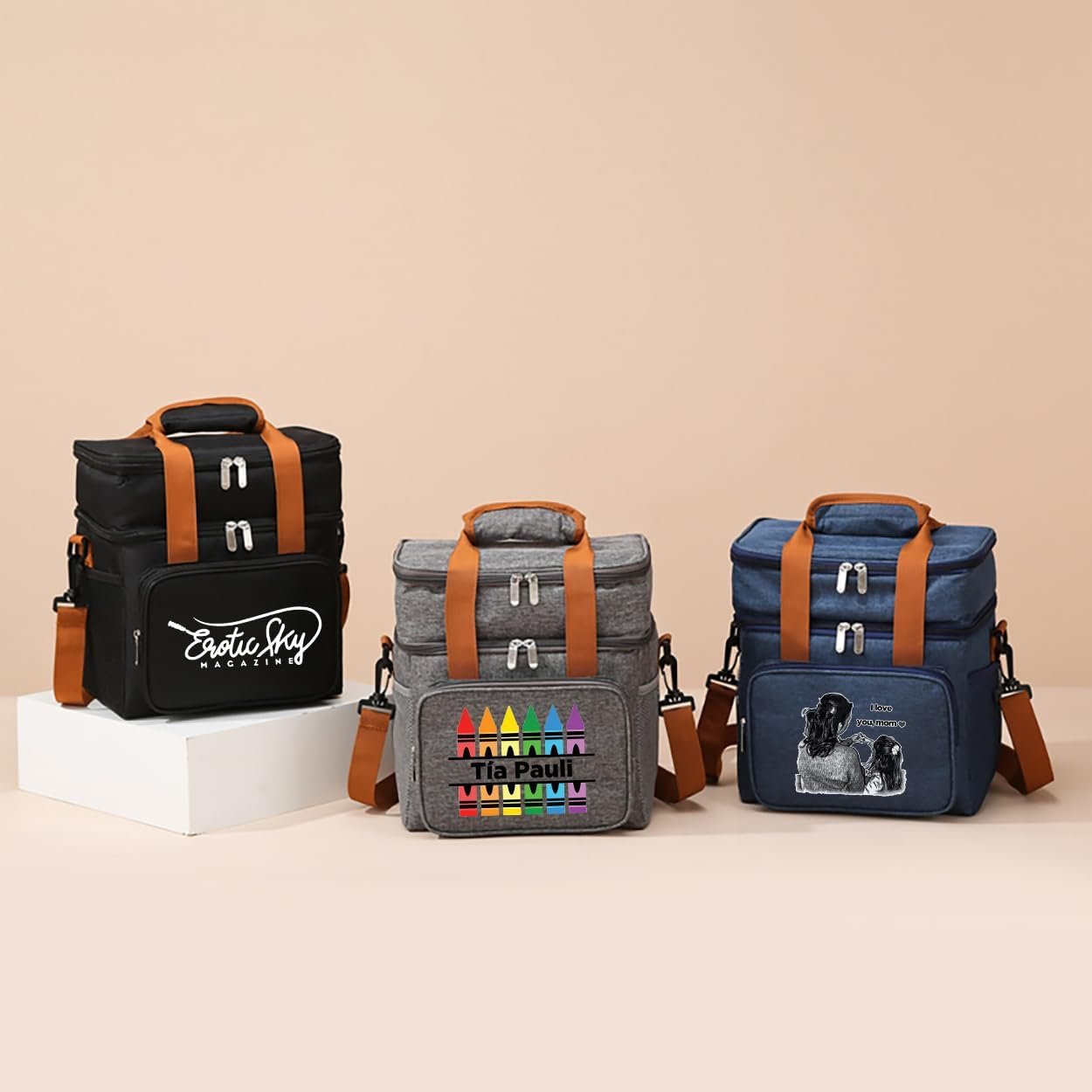 Cooler Bag Isotherme Personnalisé 12L avec Logo Texte Photo - Grossiste Fournisseur OEM - Sac à Lunch Coloré et Pratique