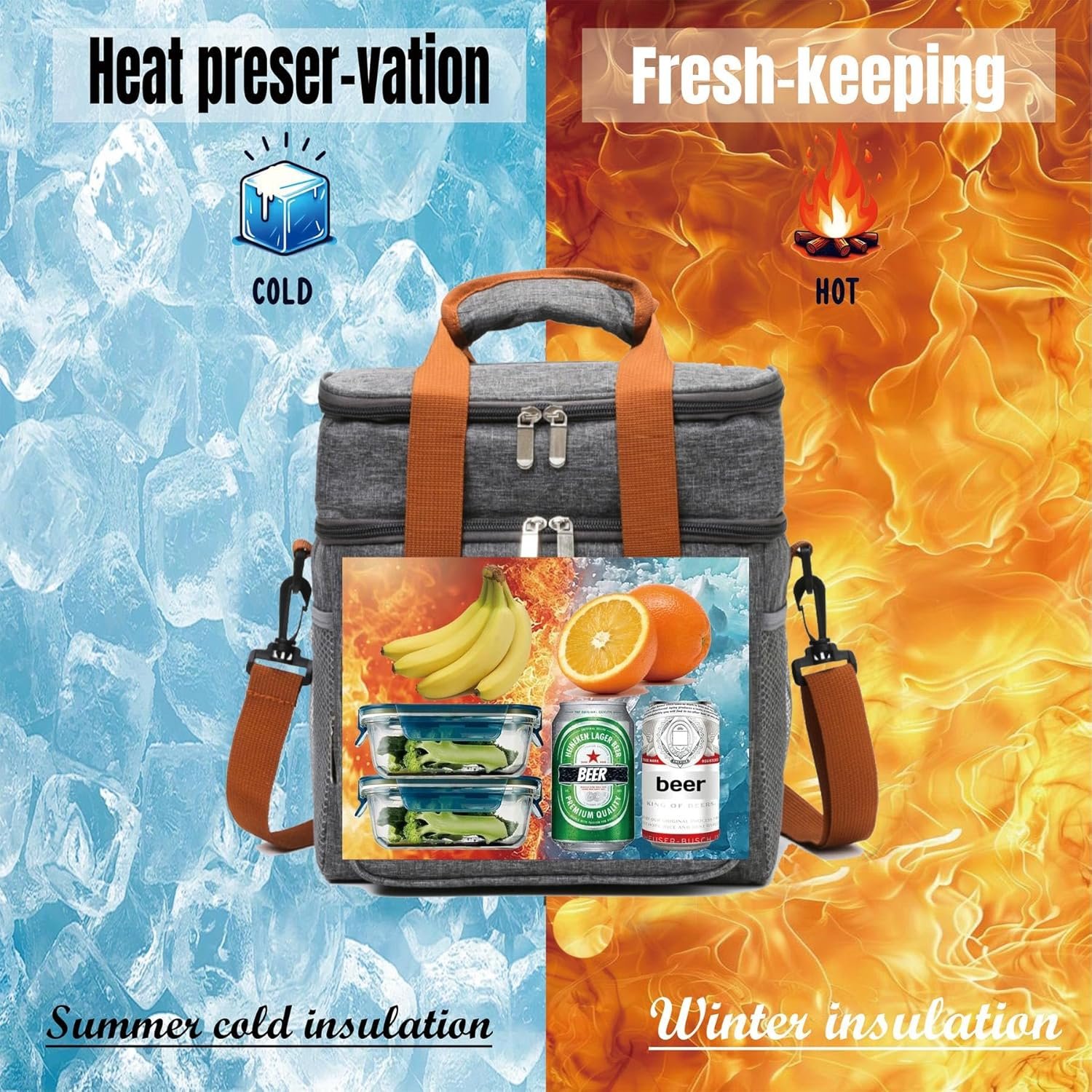 Cooler Bag Isotherme Personnalisé 12L avec Logo Texte Photo - Grossiste Fournisseur OEM - Sac à Lunch Coloré et Pratique