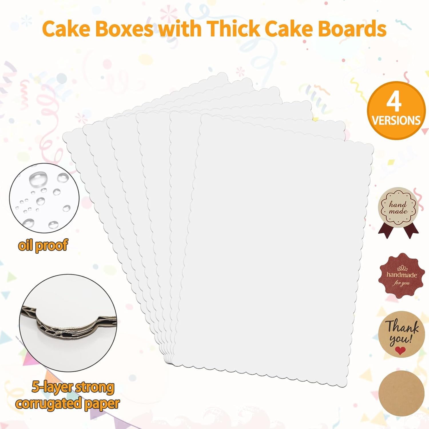 Grossiste en Vrac - Boîtes à Gâteaux Blanches 6pcs avec Plateau à Gâteau, 19x14x4,5 pouces, pour Gâteaux de Quart, Donuts, Cupcakes, Pâtisseries et Tartes, Logo Personnalisé, Fabricant fiable.