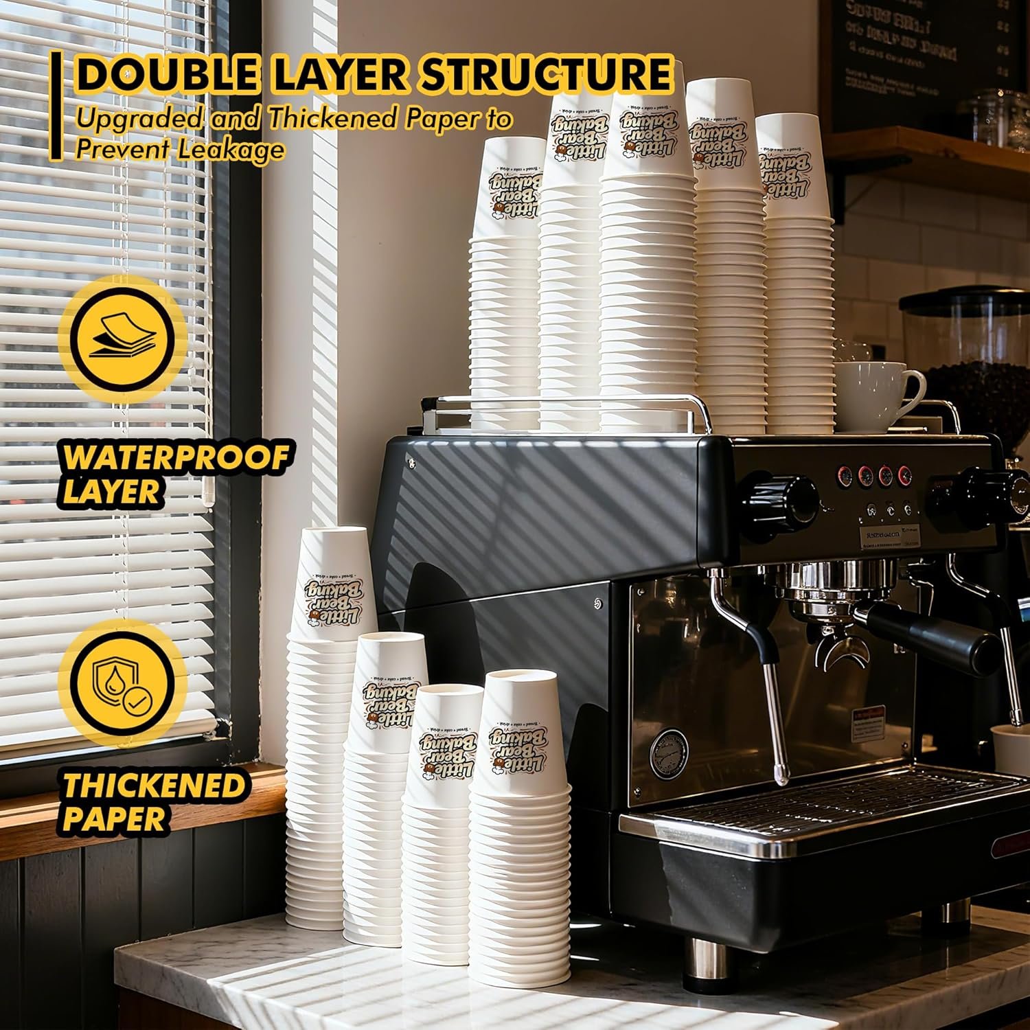 Grossiste en gobelets en papier personnalisés 8 oz, 12 oz, 16 oz, avec logo personnalisé, fabricant fiable pour boissons chaudes et froides, vente en gros de gobelets solides pour magasins et petites entreprises.