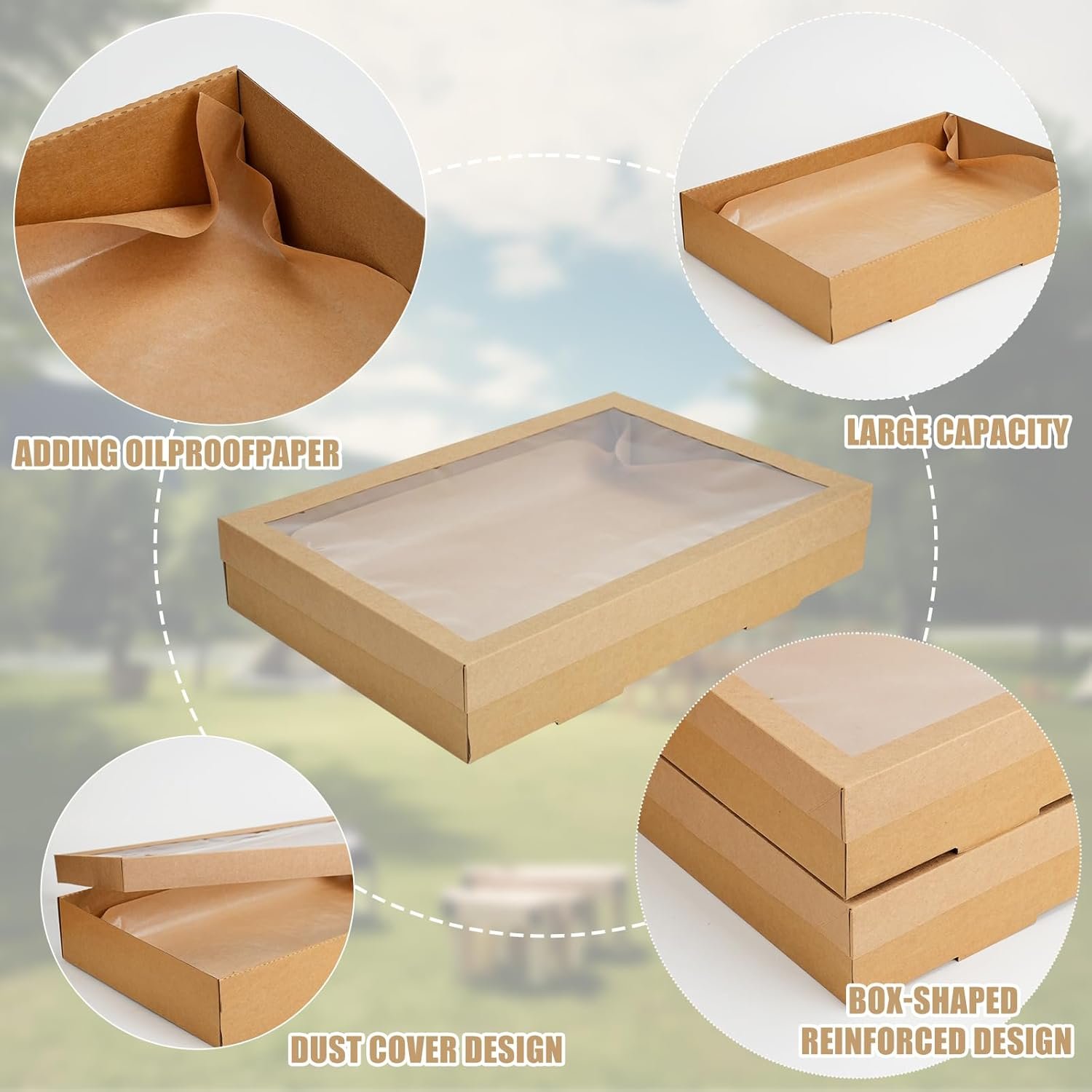 Grossiste Boîtes à pâtisserie en carton XL avec fenêtre, 22x9.8x3.15 pouces, idéal pour gâteaux, muffins, et desserts, Marque Blanche pour un emballage de qualité, Fournisseur de solutions de stockage. Grossiste Boîtes à pâtisserie en carton XL avec fenêtre, 22x9.8x3.15 pouces, idéal pour gâteaux, muffins, et desserts, Marque Blanche pour un emballage de qualité, Fournisseur de solutions de stockage.