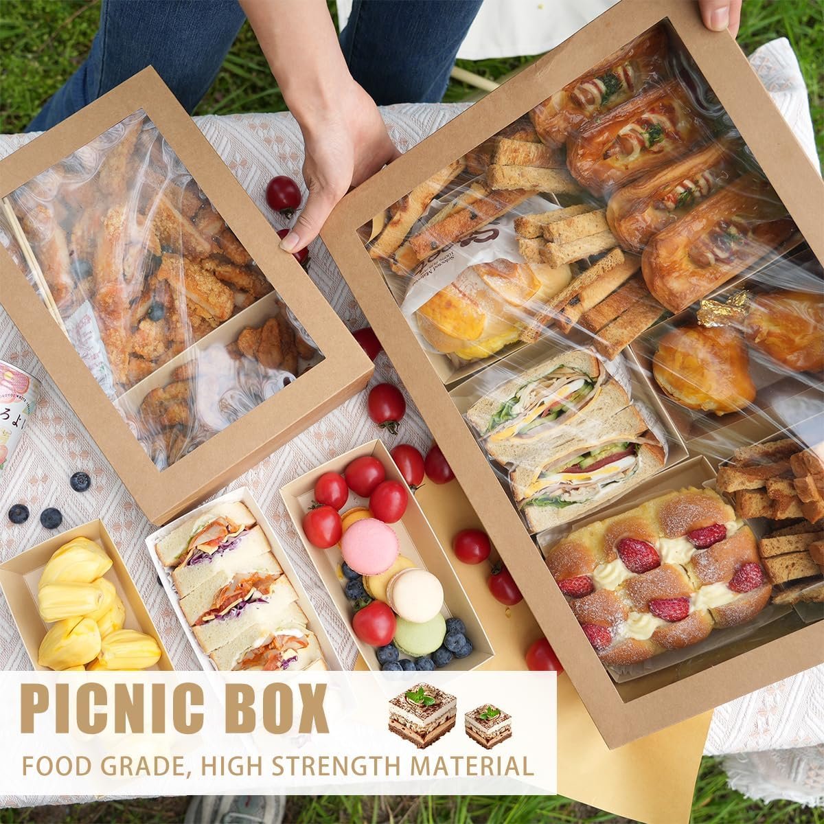 Grossiste Boîtes à pâtisserie en carton XL avec fenêtre, 22x9.8x3.15 pouces, idéal pour gâteaux, muffins, et desserts, Marque Blanche pour un emballage de qualité, Fournisseur de solutions de stockage. Grossiste Boîtes à pâtisserie en carton XL avec fenêtre, 22x9.8x3.15 pouces, idéal pour gâteaux, muffins, et desserts, Marque Blanche pour un emballage de qualité, Fournisseur de solutions de stockage.