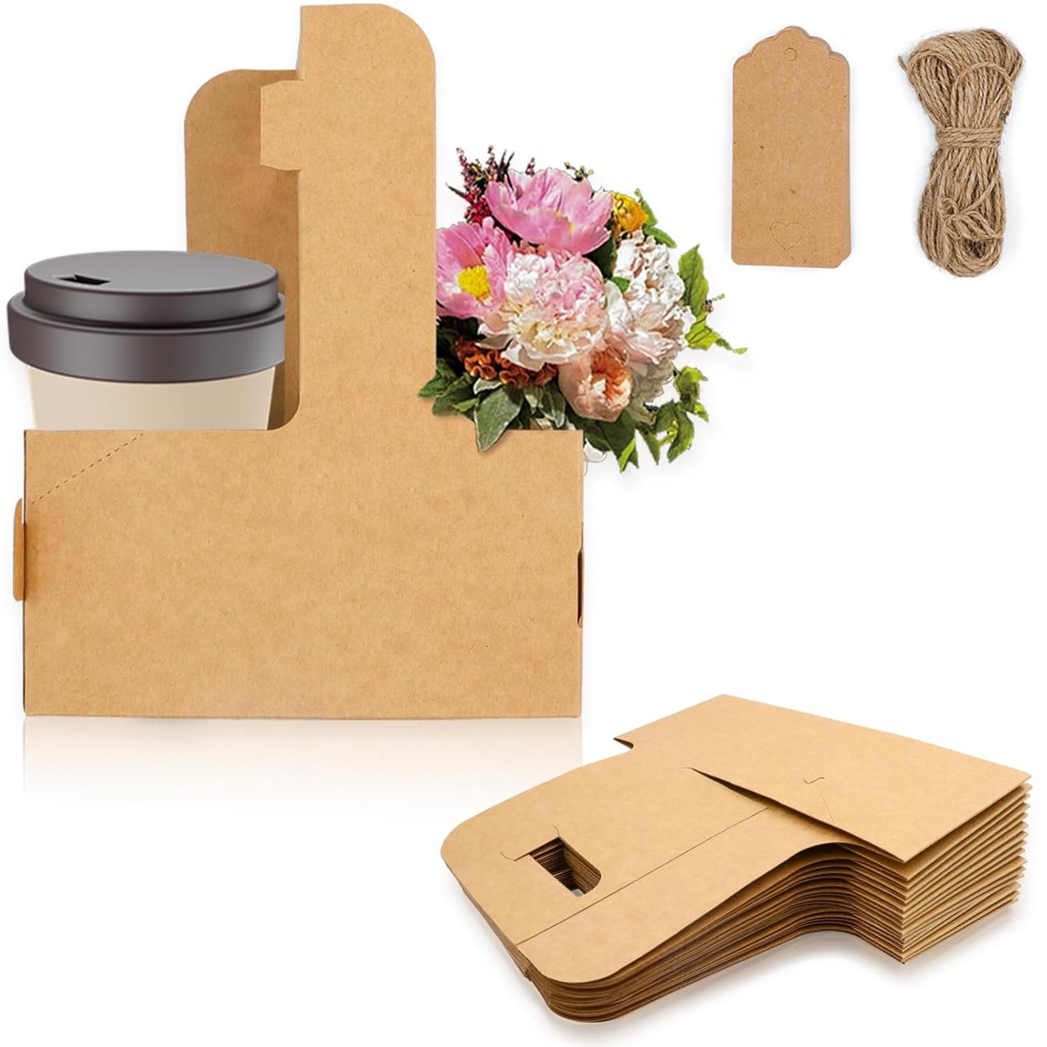 Grossiste de 30 Pcs Porte-Drink avec Poignée, Réutilisables et Pliable pour Boissons Chaudes et Froides, Idéal pour Café, Thé, Livraison, Fabricant de Supports de Tasse Solides. Logo Personnalisé inclus.