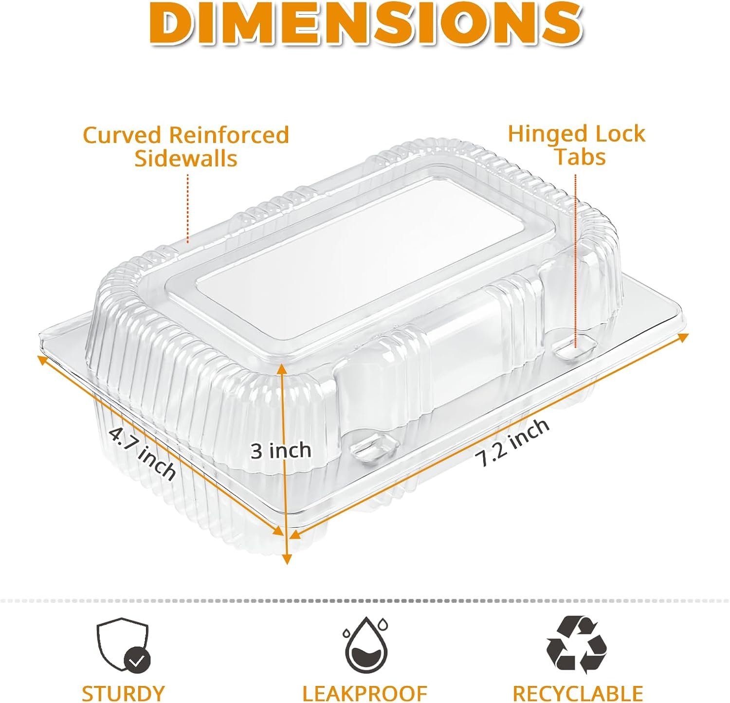 Grossiste conteneurs alimentaires en plastique transparent avec couvercles, 40 unités, conteneurs à emporter solides, fabricés pour desserts, morceaux de gâteau, sandwichs, salades et biscuits (7,2 × 4,7 × 3 pouces), OEM disponible. Grossiste conteneurs alimentaires en plastique transparent avec couvercles, 40 unités, conteneurs à emporter solides, fabricés pour desserts, morceaux de gâteau, sandwichs, salades et biscuits (7,2 × 4,7 × 3 pouces), OEM disponible.