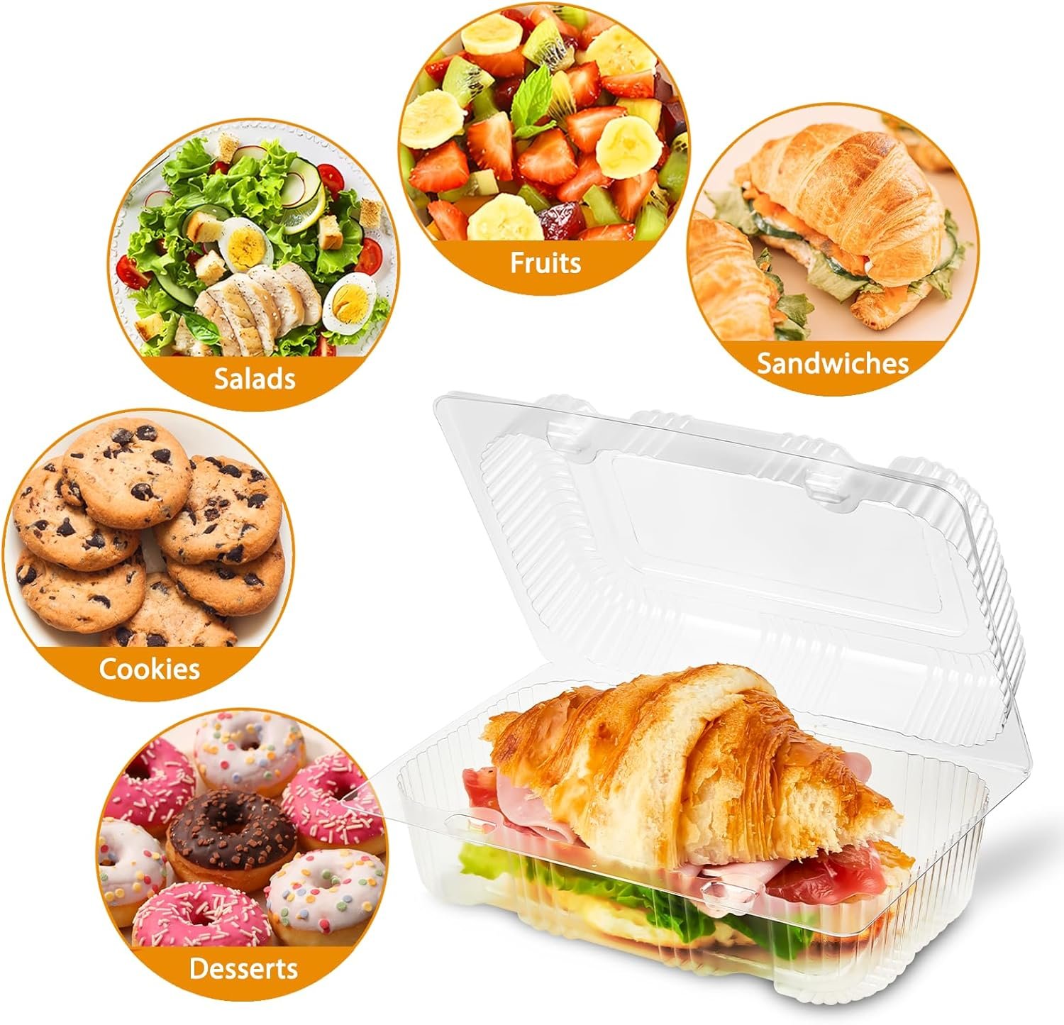 Grossiste conteneurs alimentaires en plastique transparent avec couvercles, 40 unités, conteneurs à emporter solides, fabricés pour desserts, morceaux de gâteau, sandwichs, salades et biscuits (7,2 × 4,7 × 3 pouces), OEM disponible. Grossiste conteneurs alimentaires en plastique transparent avec couvercles, 40 unités, conteneurs à emporter solides, fabricés pour desserts, morceaux de gâteau, sandwichs, salades et biscuits (7,2 × 4,7 × 3 pouces), OEM disponible.