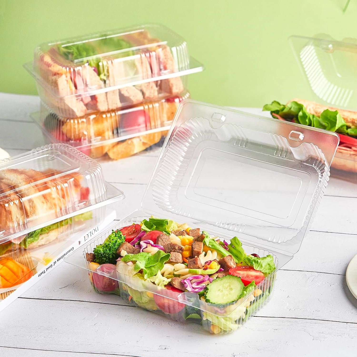 Grossiste conteneurs alimentaires en plastique transparent avec couvercles, 40 unités, conteneurs à emporter solides, fabricés pour desserts, morceaux de gâteau, sandwichs, salades et biscuits (7,2 × 4,7 × 3 pouces), OEM disponible. Grossiste conteneurs alimentaires en plastique transparent avec couvercles, 40 unités, conteneurs à emporter solides, fabricés pour desserts, morceaux de gâteau, sandwichs, salades et biscuits (7,2 × 4,7 × 3 pouces), OEM disponible.