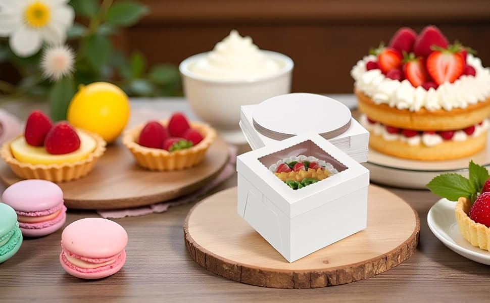 Grossiste Boîtes à Gâteau 12 Pouces avec Plateaux (10 boîtes et 10 plateaux), Boîtes de Boulangerie Blancs 12X12X8 Pouces avec Fenêtre pour Cajas Pasteles, Cookies, Pâtisseries, Tartes, Mariage, Anniversaire, OEM, Vente en Gros