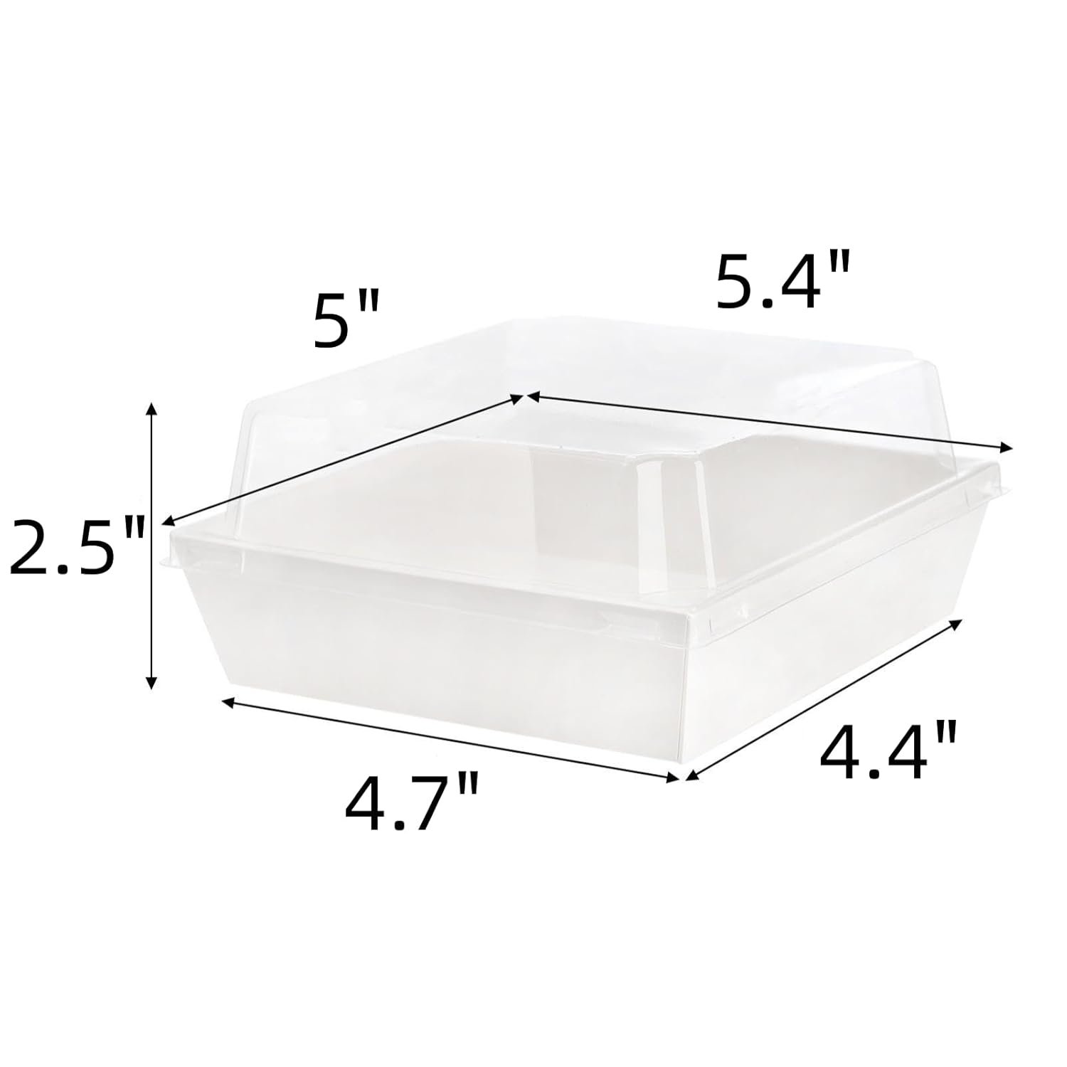 Vente en gros de 100 boîtes à sandwich avec couvercles transparents, boîtes charcuterie en papier blanc, 5 pouces, spécialement conçues pour Swiss roll, hamburger, pâtes, salade et biscuits - Fabricant fiable, logo personnalisé disponibles.
