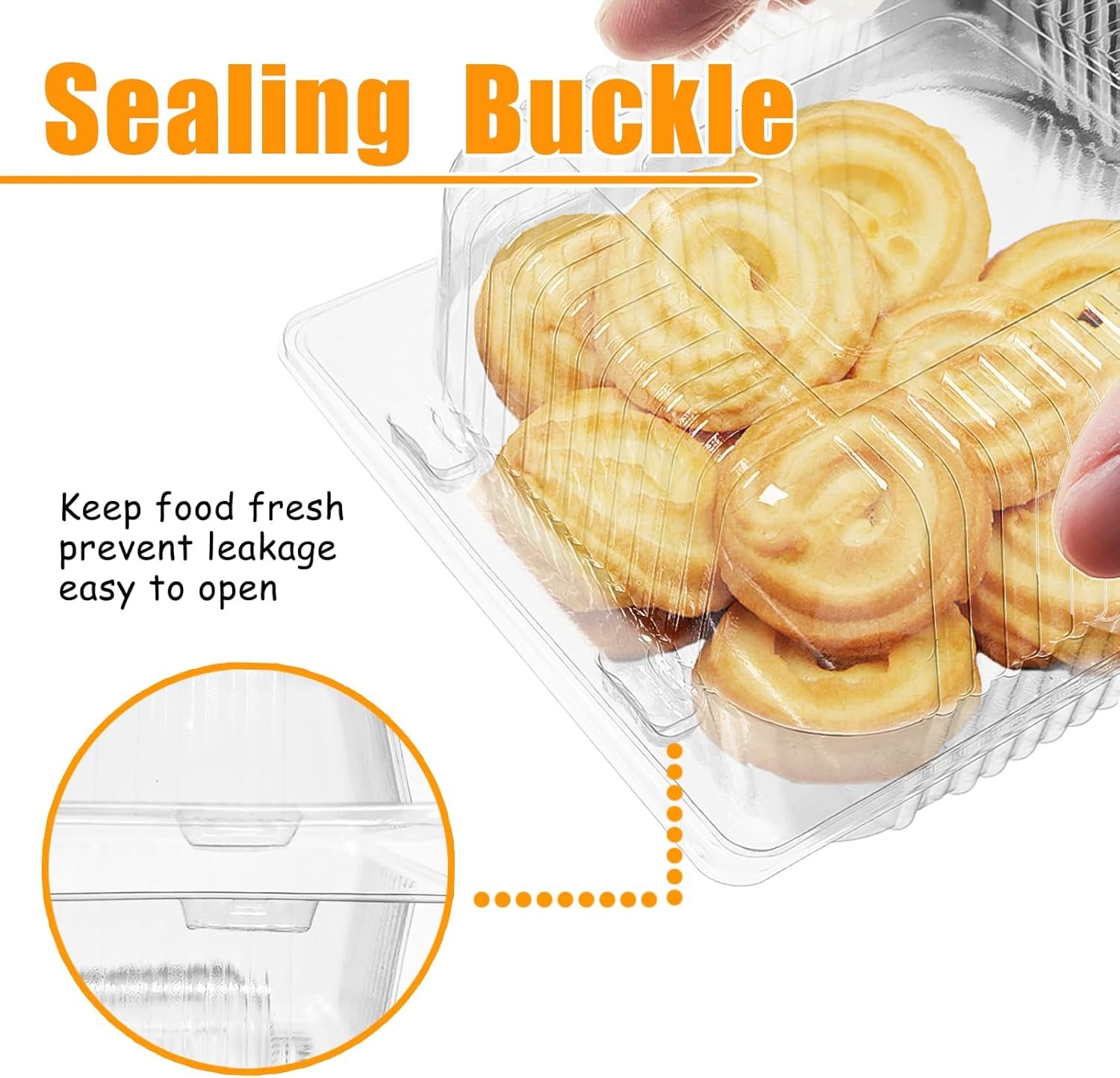 Grossiste de contenant alimentaire en plastique transparent de 50 pièces, boîtes à gâteau carrées avec couvercles articulés, OEM, solutions jetables à emporter pour pâtisserie, salade, dessert, sandwiches, fruits.