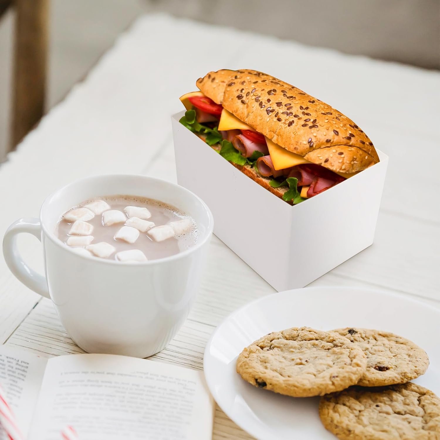 Boîtes de conditionnement pour sandwichs 200 pièces, fournisseur de contenants pour aliments à emporter, logo personnalisé pour plateaux à pain lors de réceptions et pique-niques, vente en gros