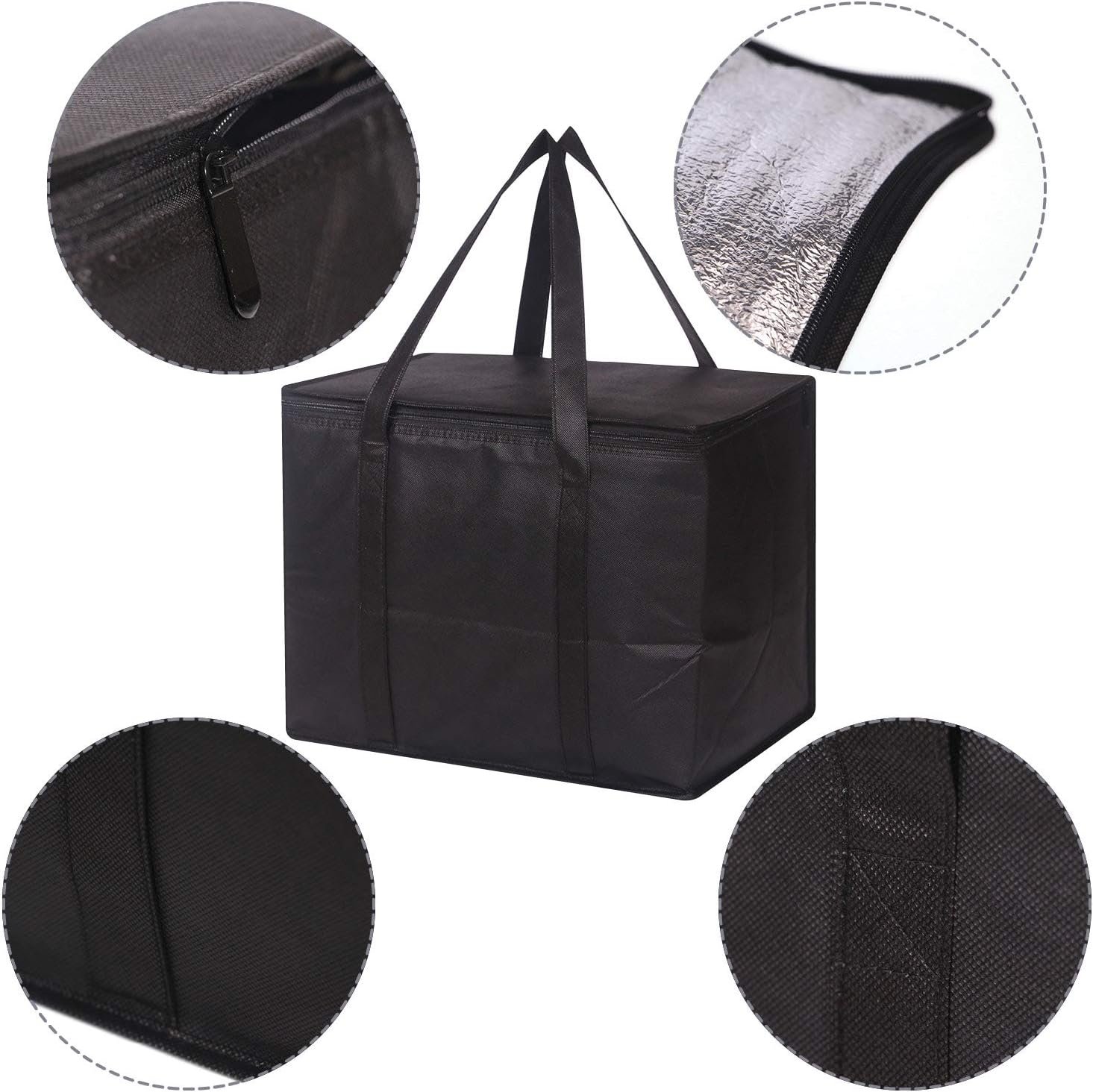 Set de 4 grands sacs de courses isothermes réutilisables avec zippés robustes et poignées, sacs de congélation pliables et lavables pour la livraison de nourriture chaude ou froide, voyage et shopping, Grossiste en vente en gros, Fabricant avec logo personnalisé. Set de 4 grands sacs de courses isothermes réutilisables avec zippés robustes et poignées, sacs de congélation pliables et lavables pour la livraison de nourriture chaude ou froide, voyage et shopping, Grossiste en vente en gros, Fabricant avec logo personnalisé.