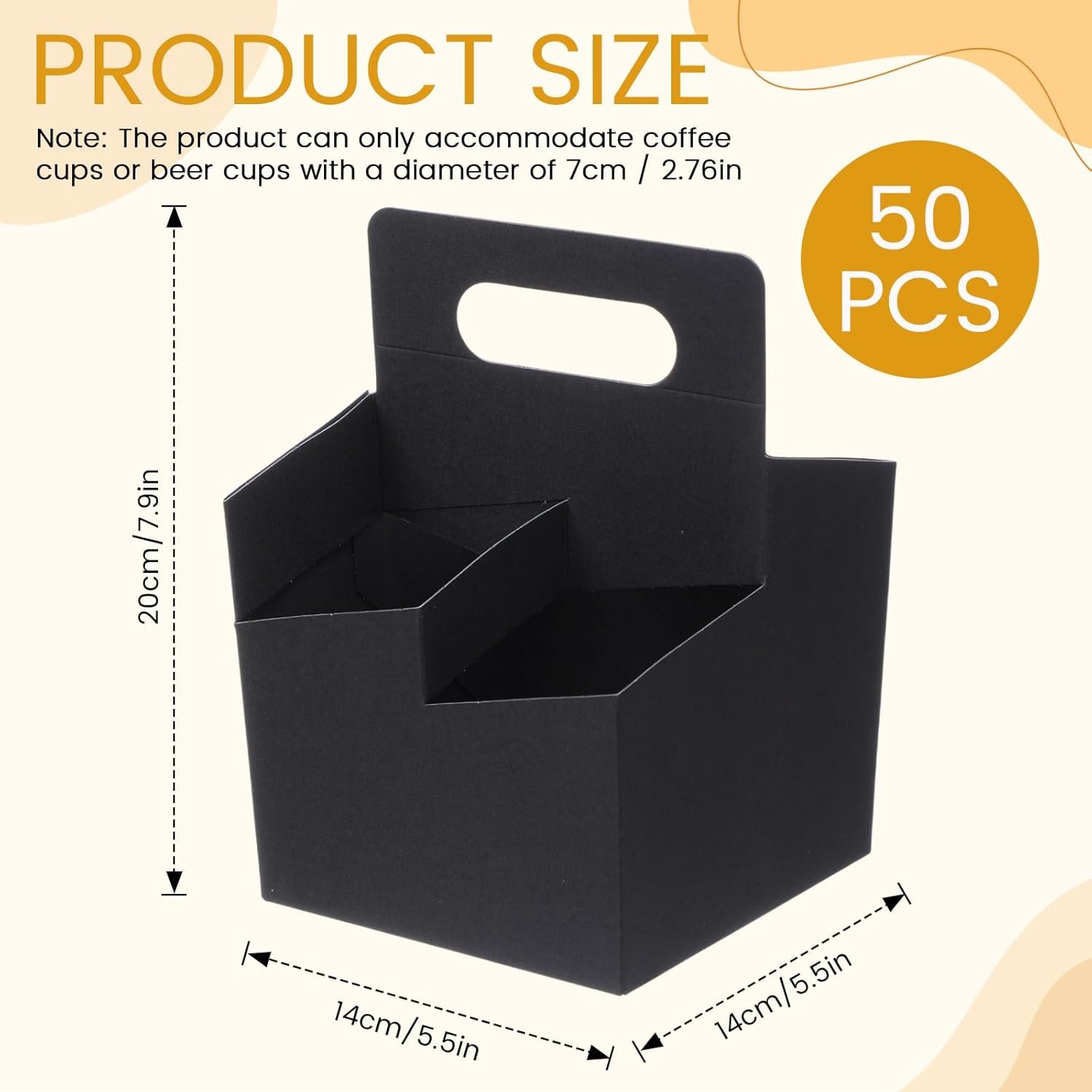 Grossiste porte-gobelet en papier kraft 50 pièces pour boissons avec poignée, support jetable pour 12-16 oz, idéal pour livraison de boissons chaudes ou froides, fournisseur en gros avec logo personnalisé. Grossiste porte-gobelet en papier kraft 50 pièces pour boissons avec poignée, support jetable pour 12-16 oz, idéal pour livraison de boissons chaudes ou froides, fournisseur en gros avec logo personnalisé.