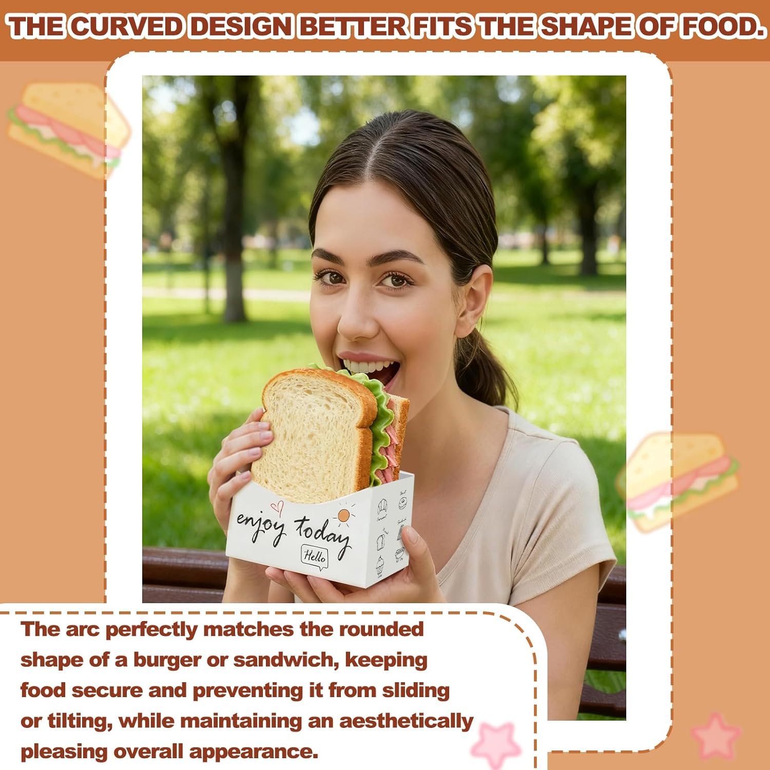 Grossiste Boîtes à Sandwich en Papier Pliables 100 Pièces 5