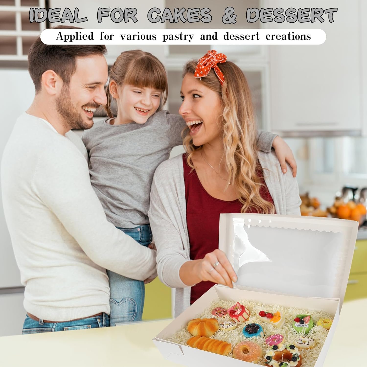 Grossiste en Vrac, 12 ensembles de boîtes à gâteaux blanches 14x10x4 pouces avec support, fabricant de grandes boîtes pour emballage de pâtisseries, cupcakes et tartes, logo personnalisé disponible. Grossiste en Vrac, 12 ensembles de boîtes à gâteaux blanches 14x10x4 pouces avec support, fabricant de grandes boîtes pour emballage de pâtisseries, cupcakes et tartes, logo personnalisé disponible.
