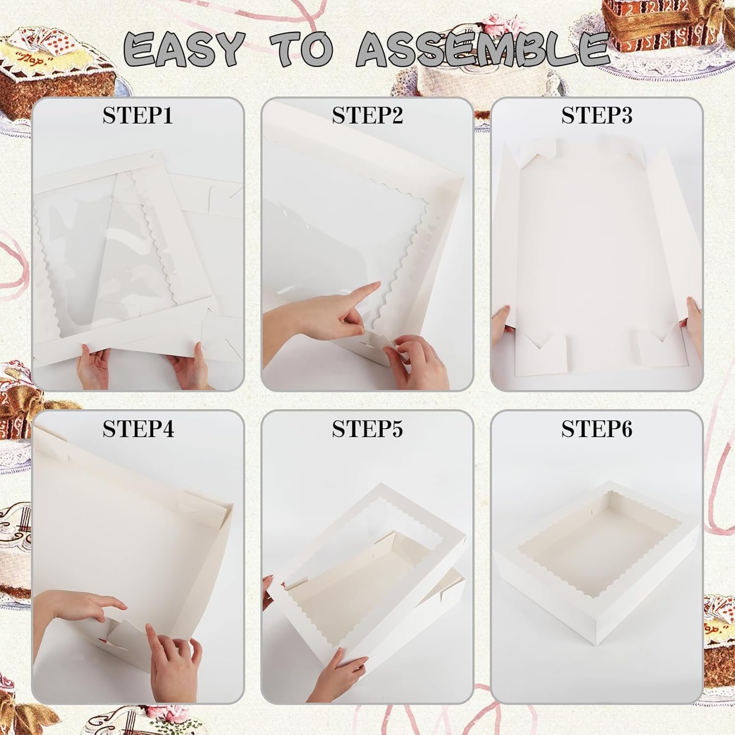 Grossiste en Vrac, 12 ensembles de boîtes à gâteaux blanches 14x10x4 pouces avec support, fabricant de grandes boîtes pour emballage de pâtisseries, cupcakes et tartes, logo personnalisé disponible. Grossiste en Vrac, 12 ensembles de boîtes à gâteaux blanches 14x10x4 pouces avec support, fabricant de grandes boîtes pour emballage de pâtisseries, cupcakes et tartes, logo personnalisé disponible.