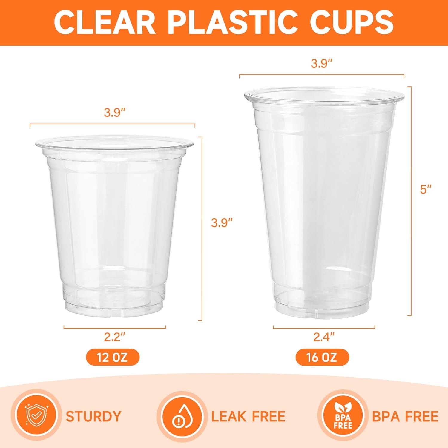 Grossiste en gobelets plastiques personnalisés avec logo – Gobelets jetables transparents de 12oz/16oz, 100 unités, parfaits pour le café glacé, les smoothies, les événements, les fêtes, et le branding d'entreprise. Fournisseur pour une personnalisation facile et marquage professionnel. OEM disponible.