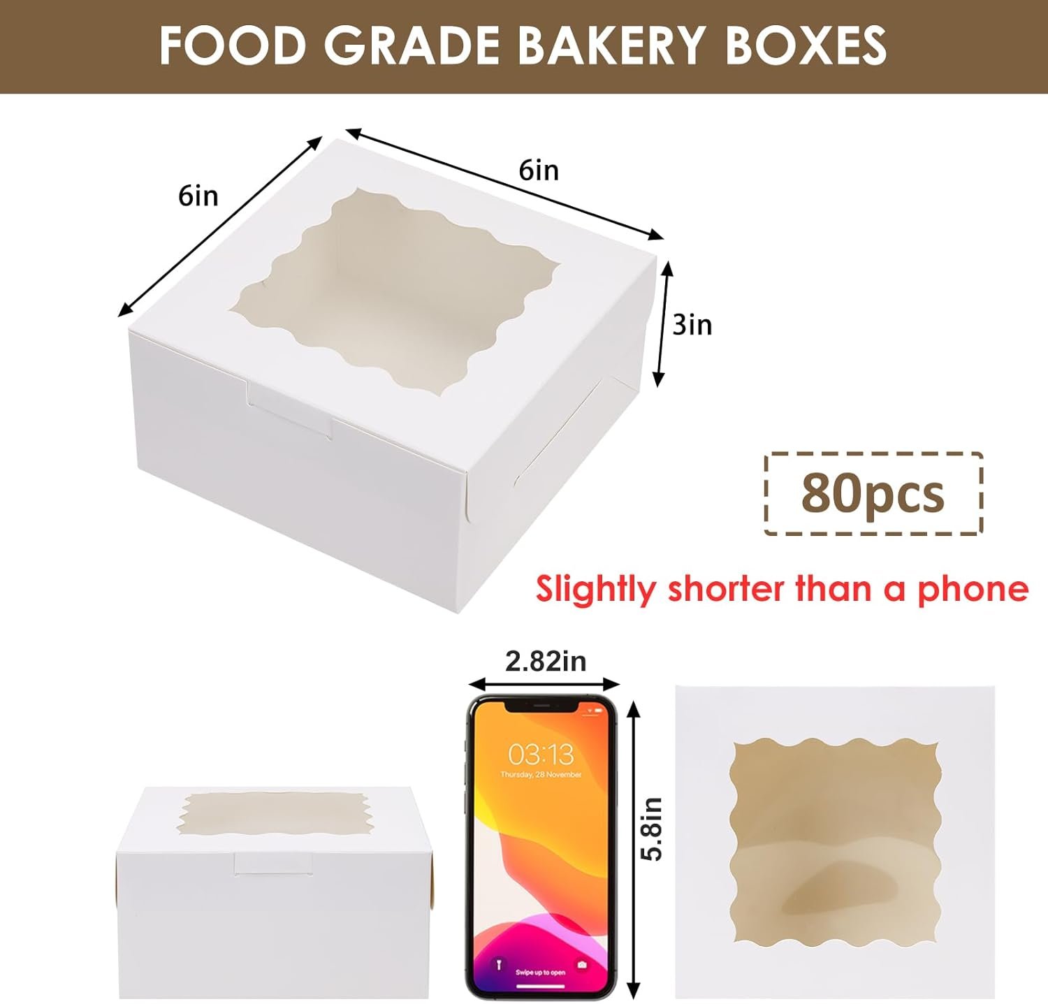 Grossiste boîtes à pâtisserie 80 pcs 6x6x3 pouces, conteneurs pour petits délices, idéale pour macarons et cupcakes, avec fenêtre, fournisseur en vente en gros. Logo Personnalisé disponible. Grossiste boîtes à pâtisserie 80 pcs 6x6x3 pouces, conteneurs pour petits délices, idéale pour macarons et cupcakes, avec fenêtre, fournisseur en vente en gros. Logo Personnalisé disponible.