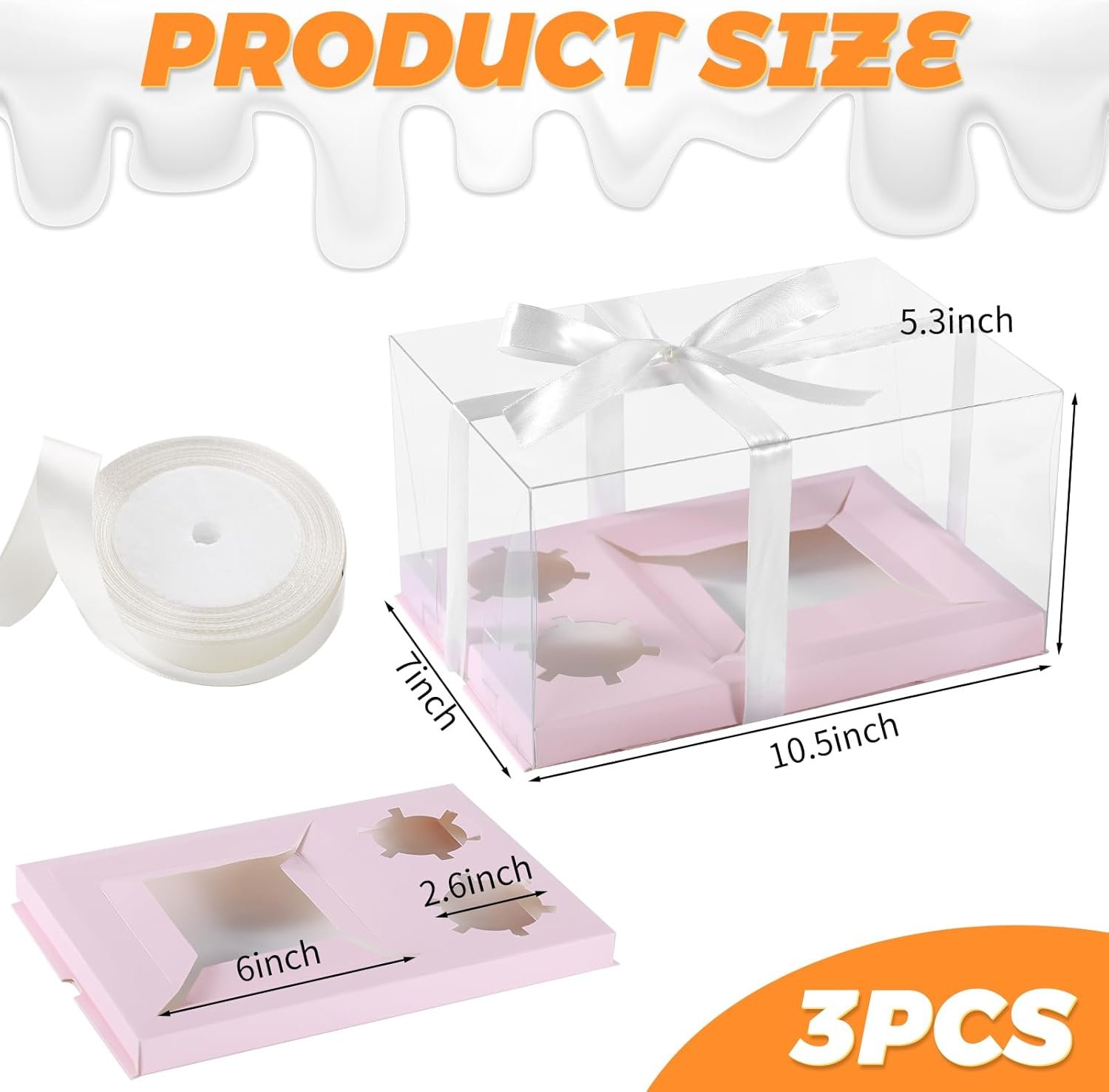 Grossiste 3Pcs Boîtes à Cupcakes Combo Bento Roses pour la Saint-Valentin avec Couvercle Transparent et 2 trous Fournisseur en Vrac pour Cake Sweets et Pastries 1+2 Boîtes à Bento pour Anniversaire et Mariage