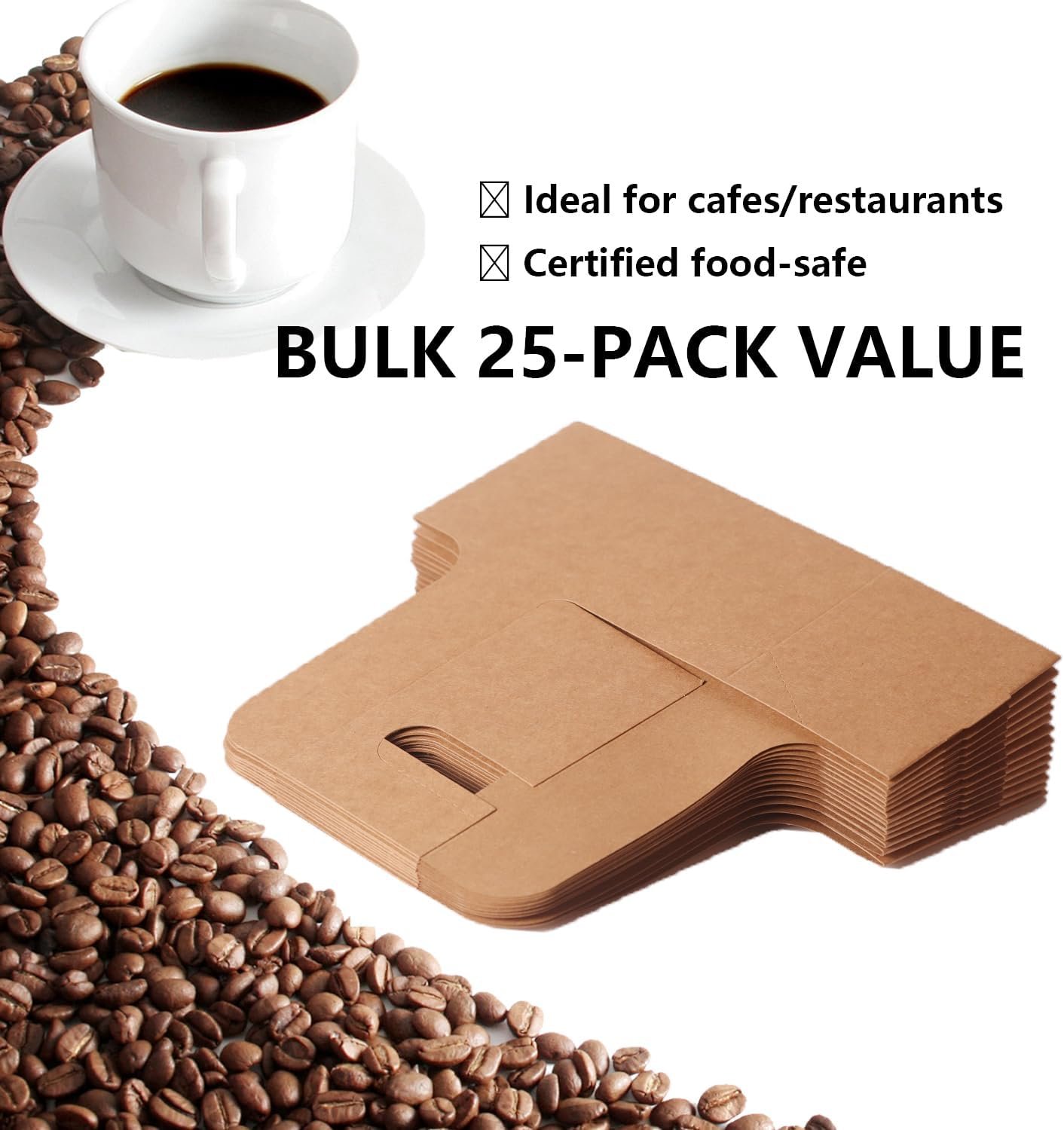 Grossiste porte-gobelets pliable 25 pack 2 tasses/4 tasses avec poignée (12-30 oz) | Logo personnalisé support en papier jetable pour boissons chaudes et froides | Fabricant de plateau à boissons pour café à emporter, livraison et plats à emporter.