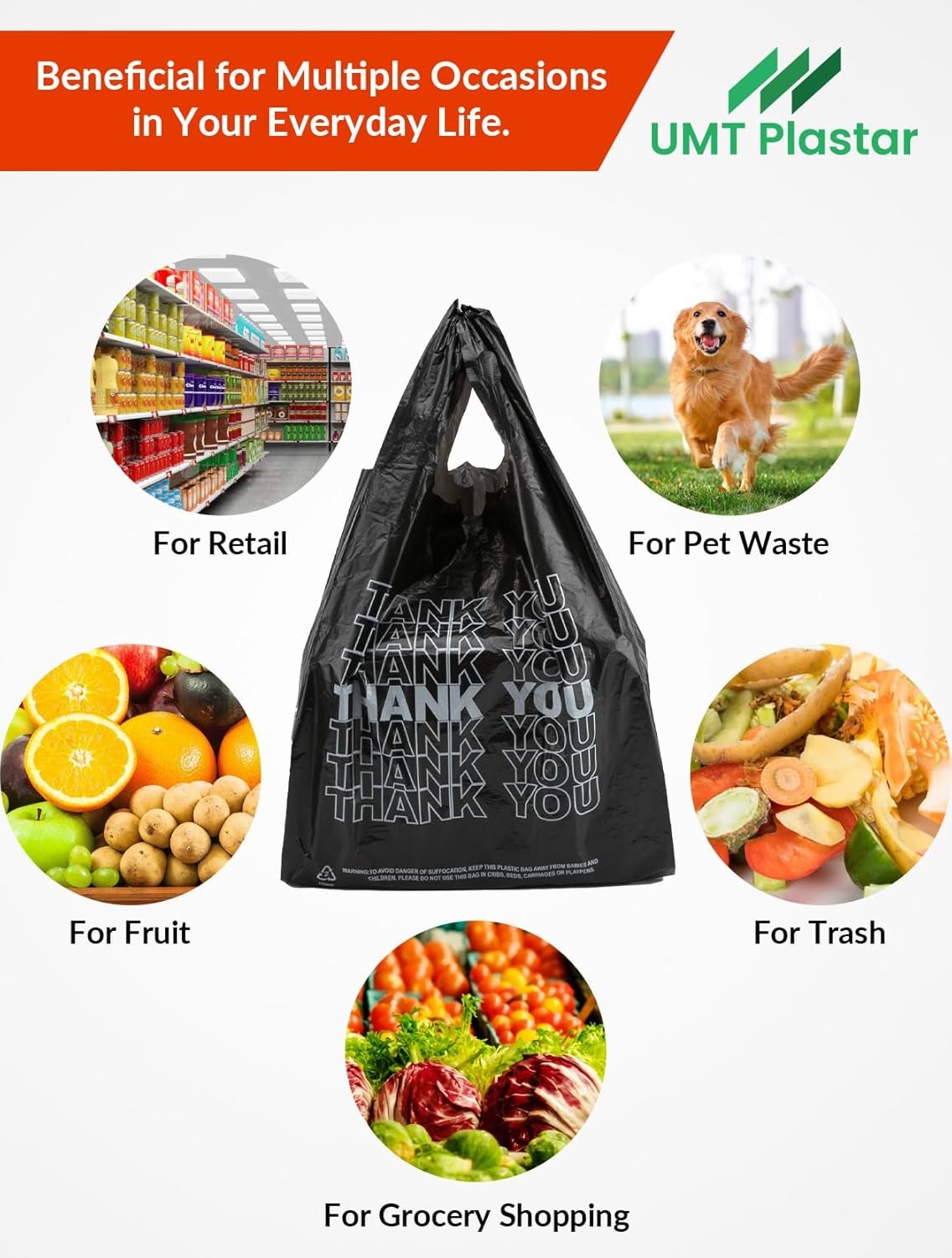 Grossiste en Sac Plastique, 500 Compte, 12