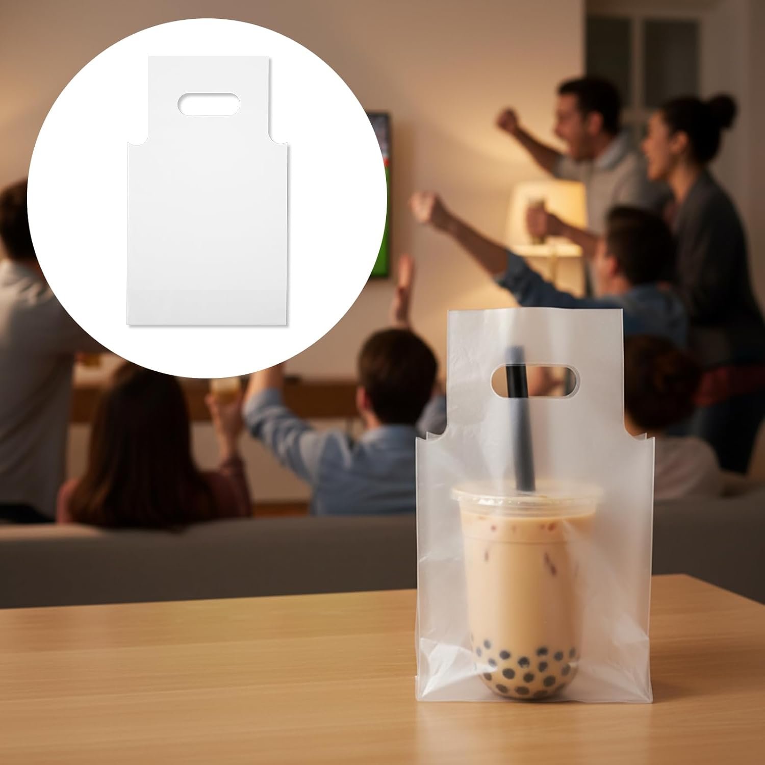 Grossiste en 600 Pcs de sacs en plastique transparents avec poignée 11x6 pouces pour le transport de boissons, OEM de fabricant pour café, thé, livraison de jus, vente en gros.