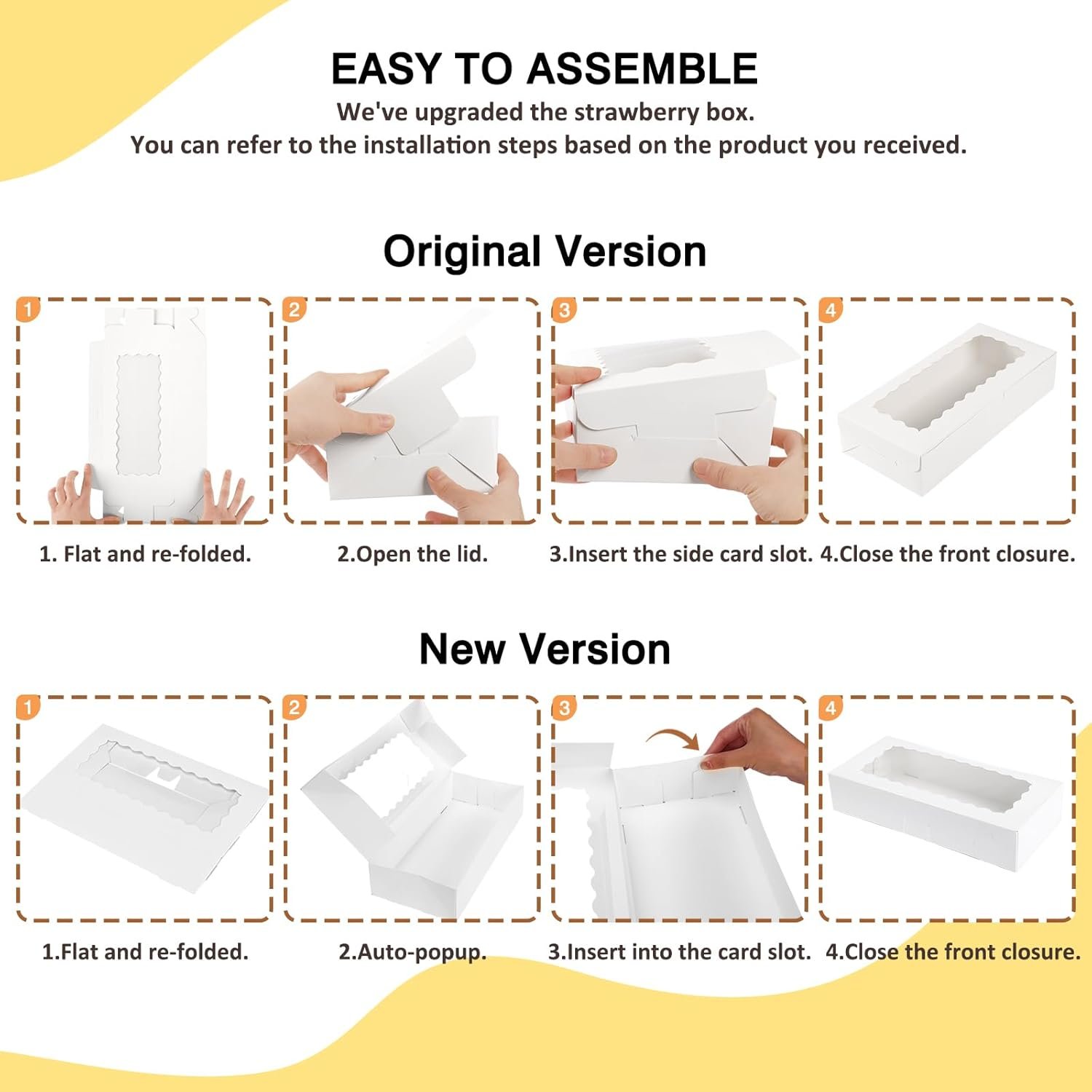 Grossiste de boîtes à biscuits blanches 30 pcs 12x5.5x2.5 pouces avec fenêtre pour douceurs, logo personnalisé, vente en gros de pâtisseries, chocolats, donuts et cake pops.