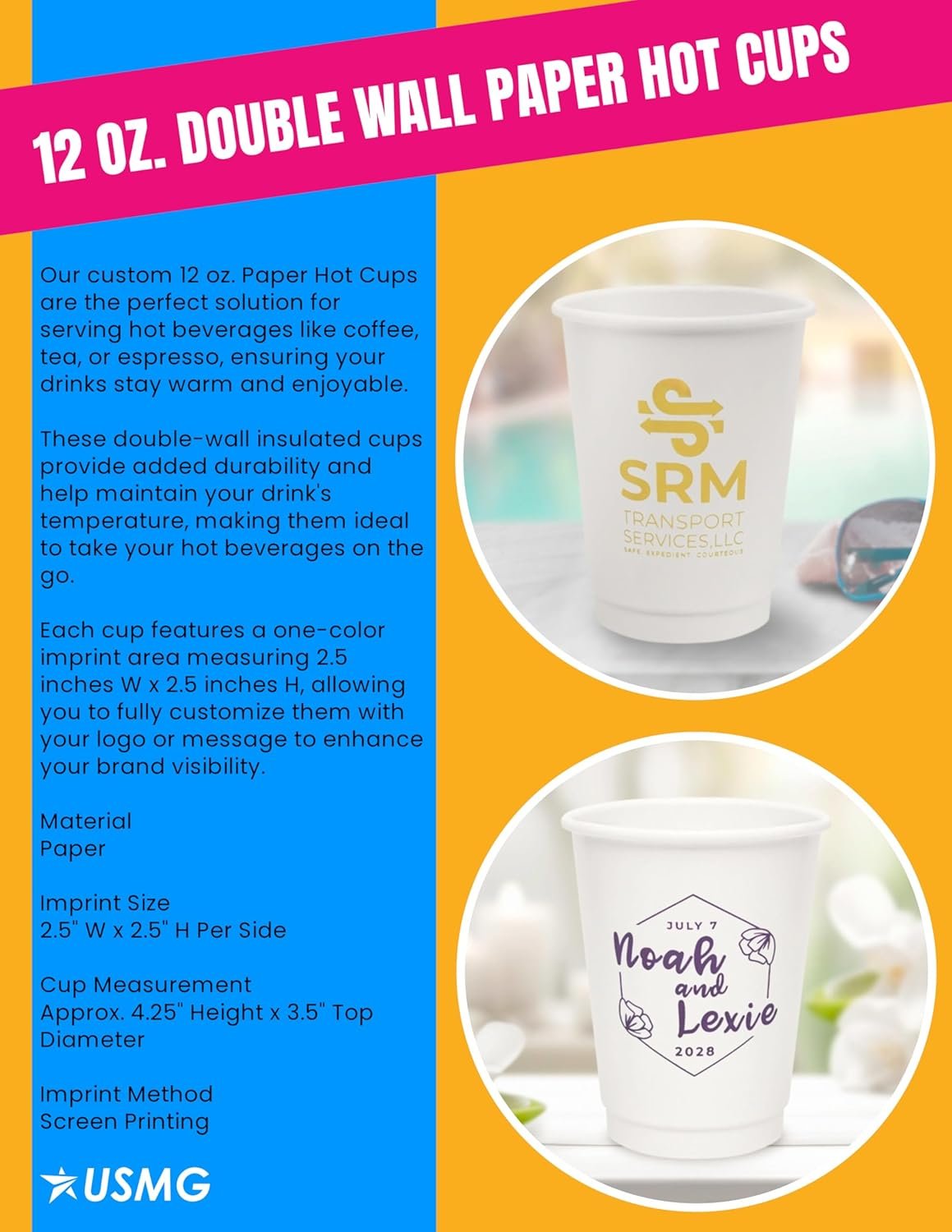 Grossiste de tasses en papier double paroi 12 Oz personnalisées avec logo pour boissons chaudes et froides, fabricant pour événements, vente en gros (QTÉ 100) Grossiste de tasses en papier double paroi 12 Oz personnalisées avec logo pour boissons chaudes et froides, fabricant pour événements, vente en gros (QTÉ 100)