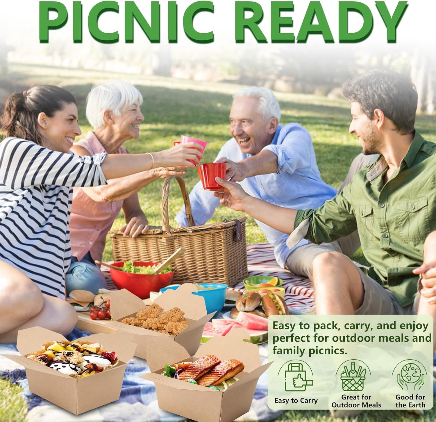 Grossiste 50 Paquet de Boîtes Alimentaires en Kraft Brun de 30 oz – Containers à Emporter en Carton Pliables Résistants à la Graisse pour Restaurant, Marque Blanche, Restauration, Pique-Nique, Fête.