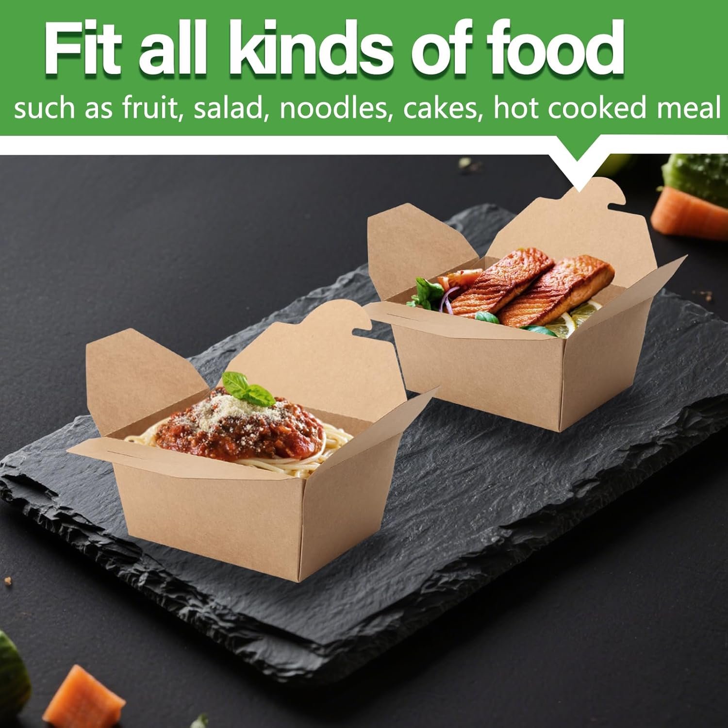 Grossiste 50 Paquet de Boîtes Alimentaires en Kraft Brun de 30 oz – Containers à Emporter en Carton Pliables Résistants à la Graisse pour Restaurant, Marque Blanche, Restauration, Pique-Nique, Fête.