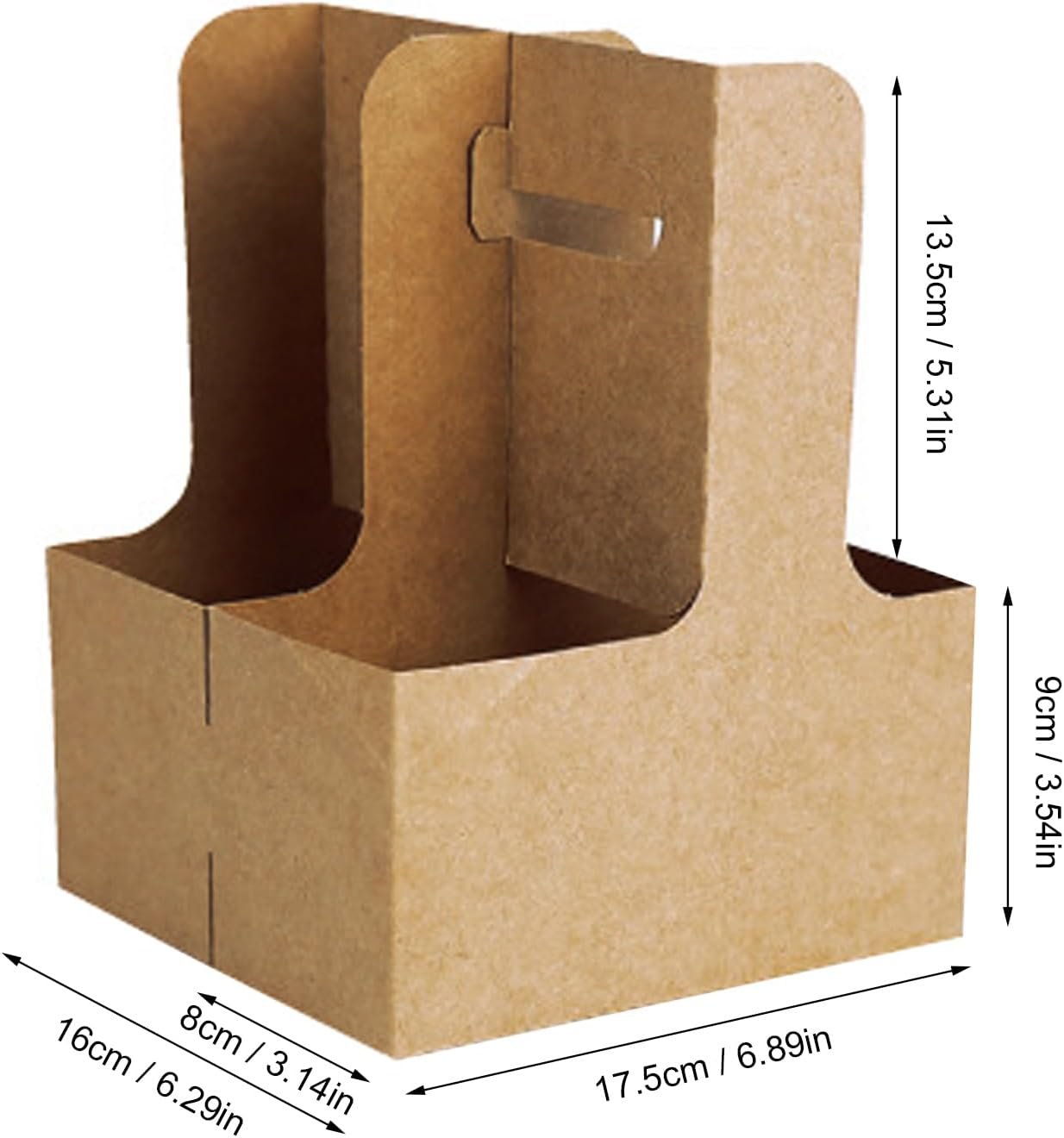 Grossiste, support de boisson à 2 gobelets, porte-gobelets en papier kraft 12-30 OZ pour café à emporter, service de livraison et restauration, logo personnalisé, 50 unités.