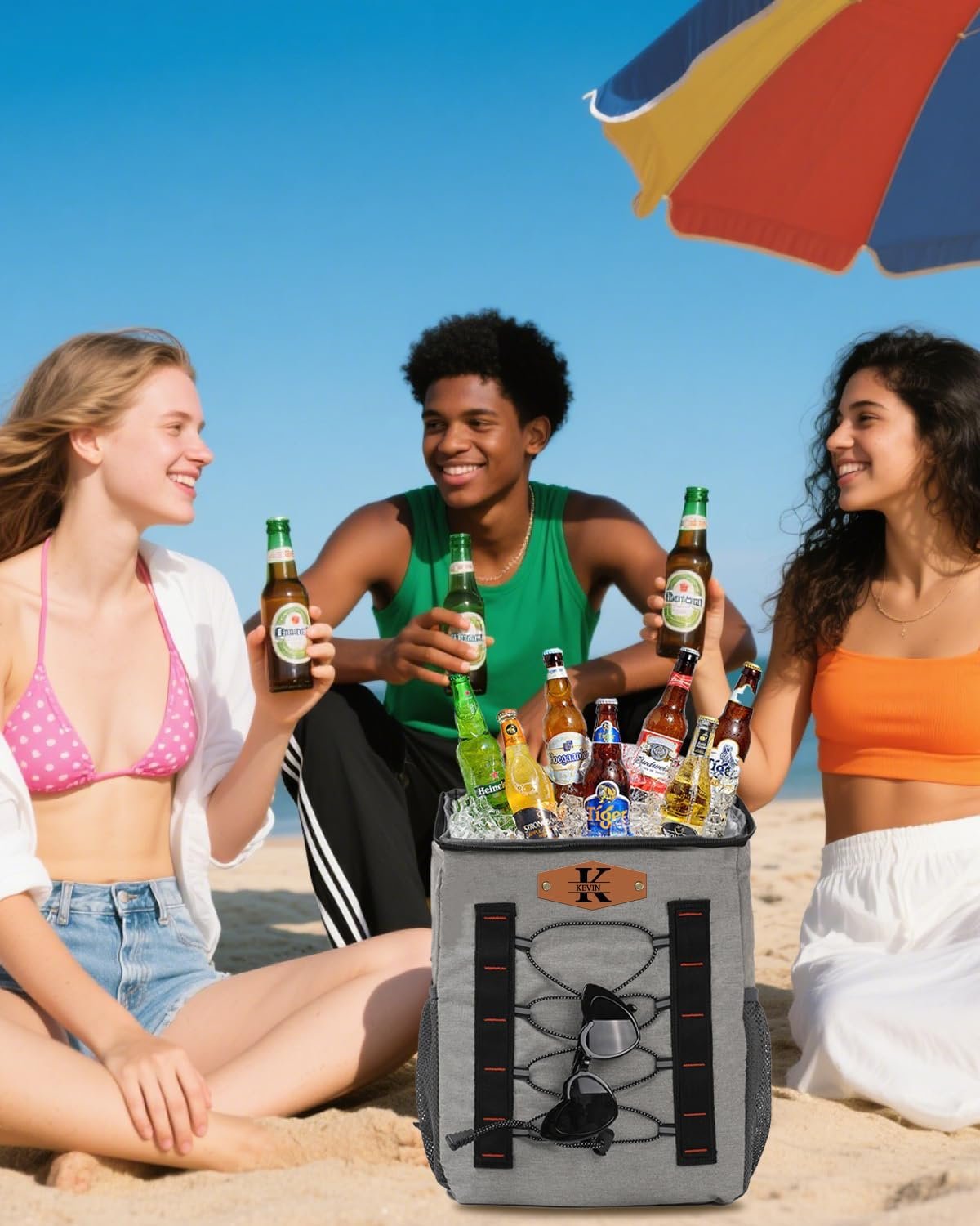 Grossiste Sac Isotherme Personnalisé 40 Canettes avec Texte, Compartiments Étanches, Cadeau Sur Mesure pour Témoin, Fabricant de Sac à Dos Portatif 23L pour Été.