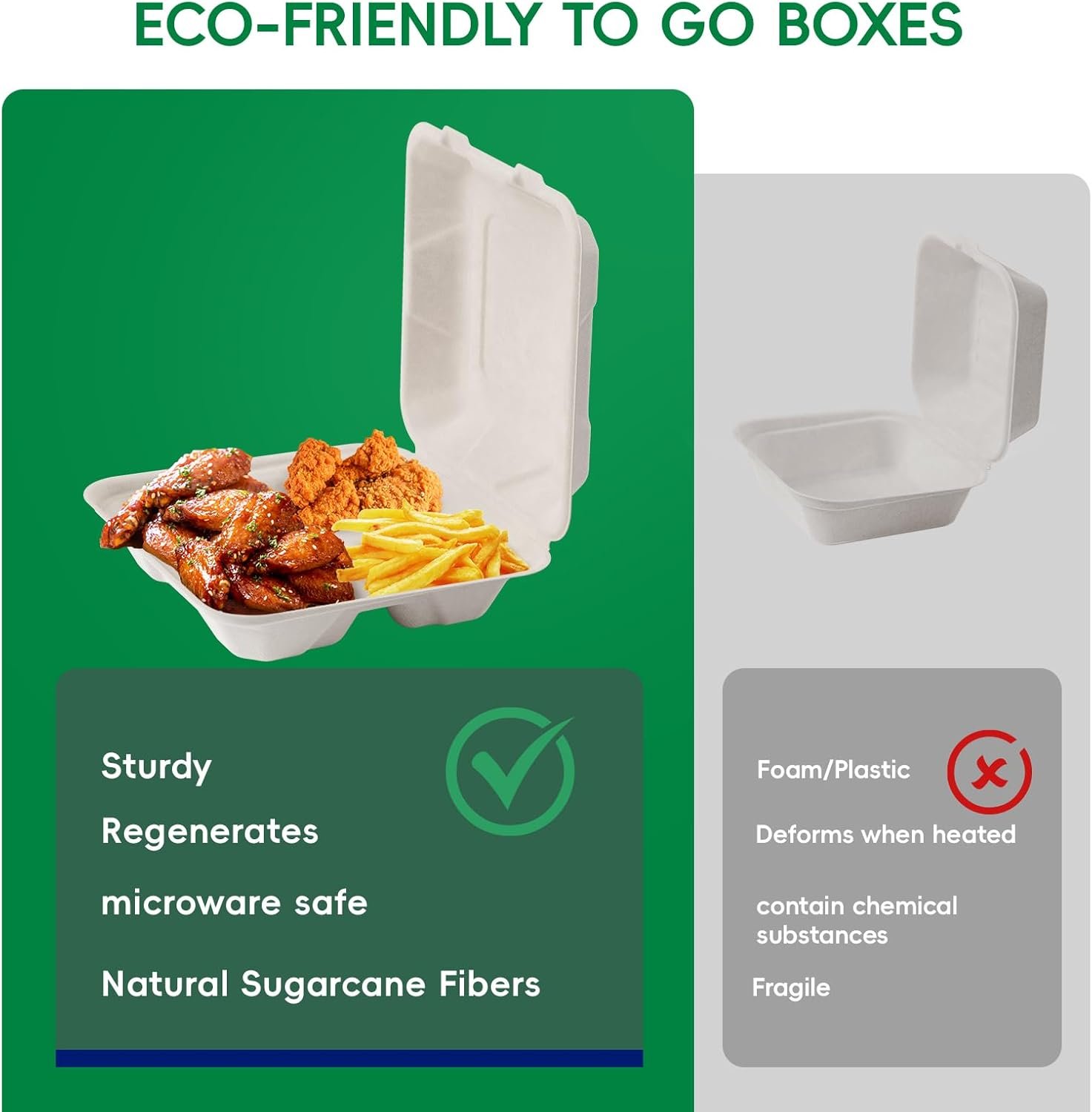 Grossiste en conteneurs alimentaires jetables à emporter 8 x 8