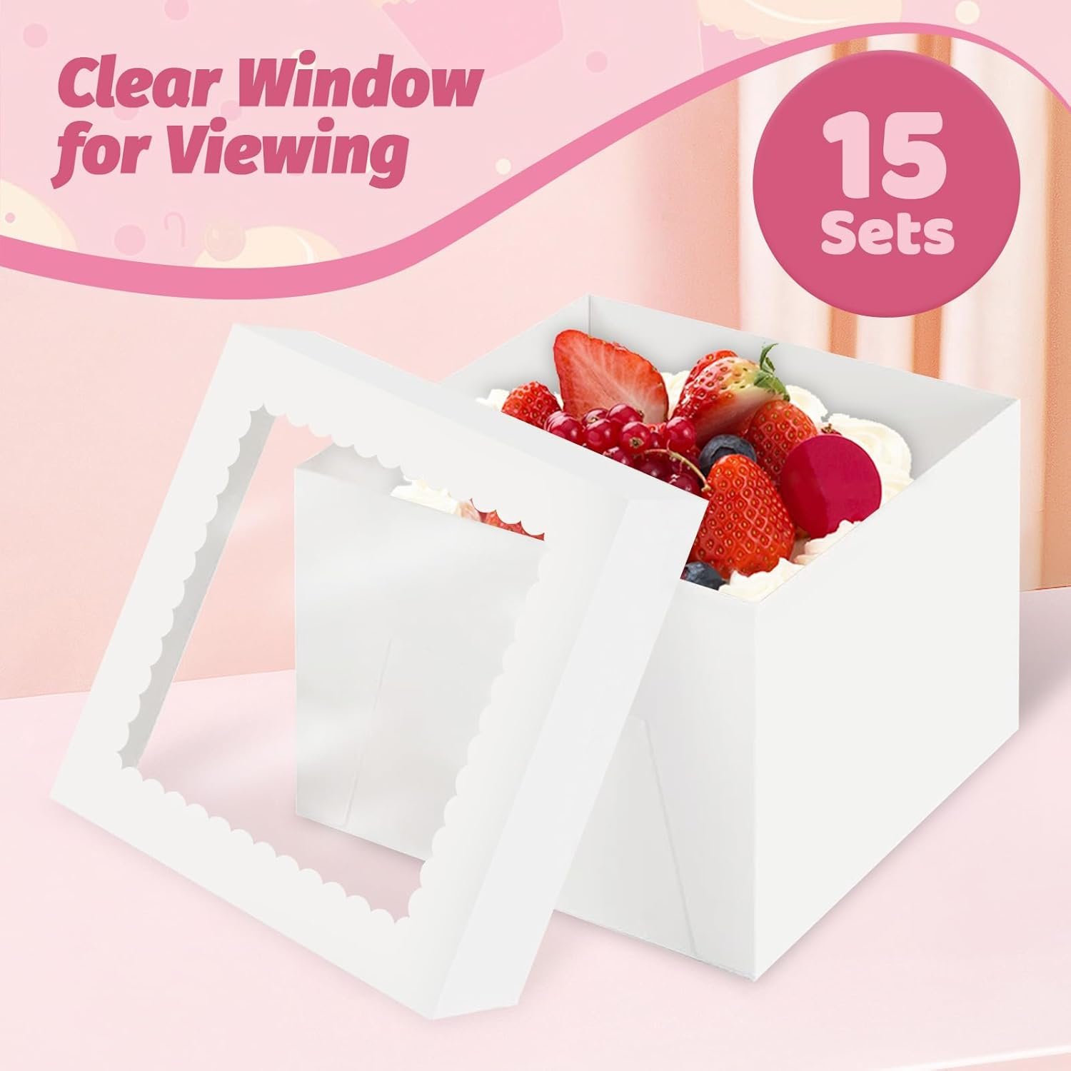 Grossiste en Vrac Boîtes à Gâteau 15pcs 10x10x8 Pouces avec Fenêtre, Boîtes Blanches de Pâtisserie, Boîtes à Cookies Large, Stickers Inclus, Boîtes pour Gâteau, Macarons, Donuts, Tartes, Cookies, Mariage, Anniversaire, OEM Grossiste en Vrac Boîtes à Gâteau 15pcs 10x10x8 Pouces avec Fenêtre, Boîtes Blanches de Pâtisserie, Boîtes à Cookies Large, Stickers Inclus, Boîtes pour Gâteau, Macarons, Donuts, Tartes, Cookies, Mariage, Anniversaire, OEM