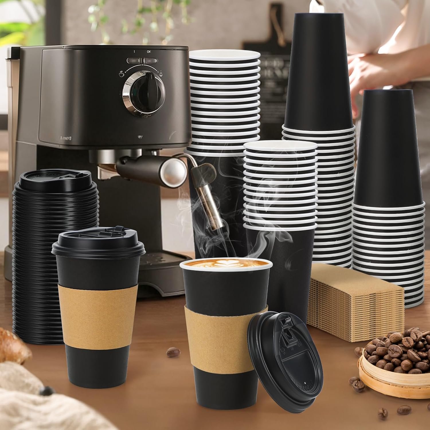 Grossiste gobelets à café jetables 16 oz 100 pièces avec couvercles et manchons, Fabricant de gobelets noirs étanches pour boissons chaudes et froides, Vente en gros de gobelets à emporter pour la maison, le bureau, les fêtes et les voyages. Grossiste gobelets à café jetables 16 oz 100 pièces avec couvercles et manchons, Fabricant de gobelets noirs étanches pour boissons chaudes et froides, Vente en gros de gobelets à emporter pour la maison, le bureau, les fêtes et les voyages.