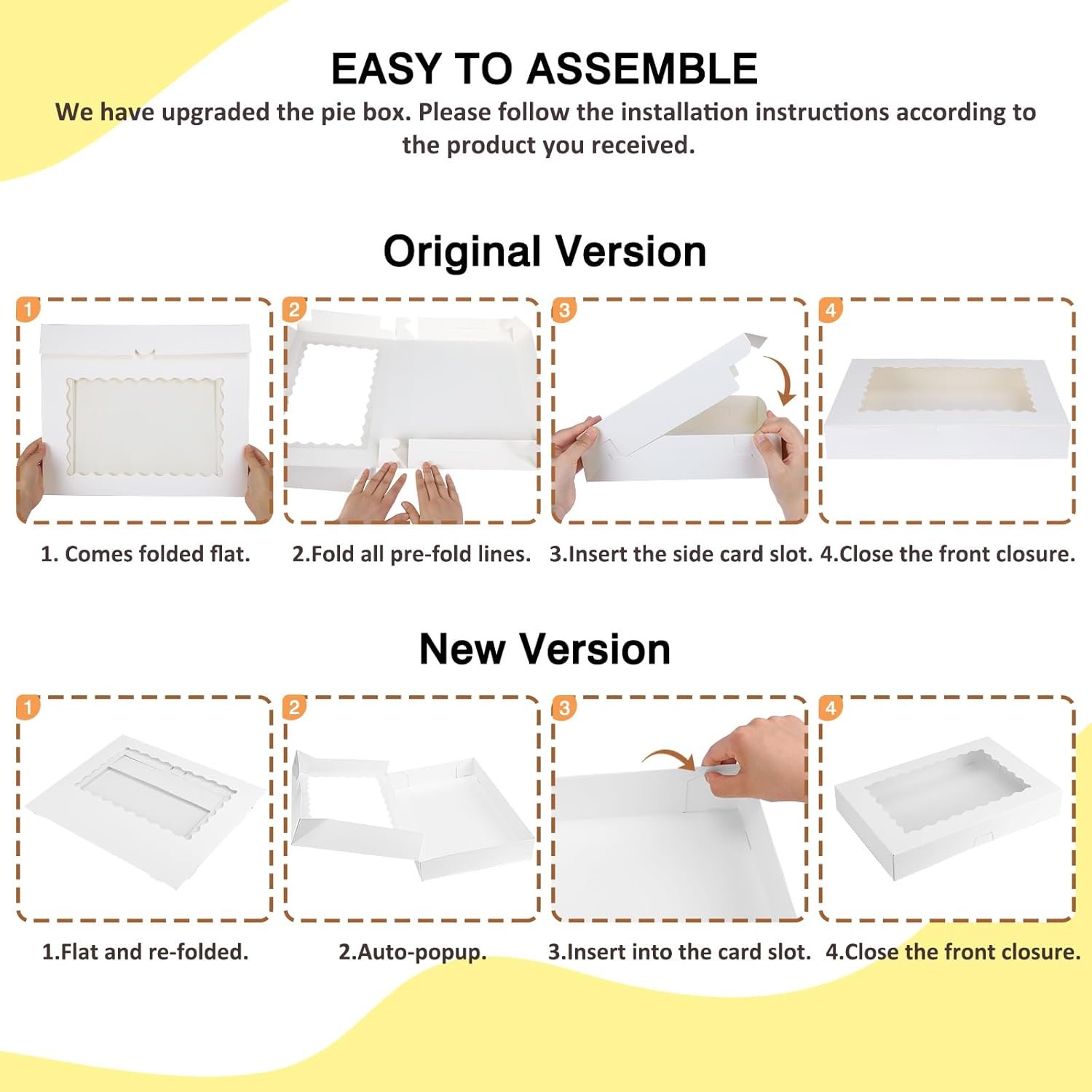 Grossiste en Vrac Boîtes à Gâteaux 25 pièces avec Fenêtre, Boîtes à Pâtisserie Auto-Pop-up 16x11x2,5in pour Treats, Desserts, Chocolats, Tartes, Muffins, Donuts, Marque Blanche, Fabricant.