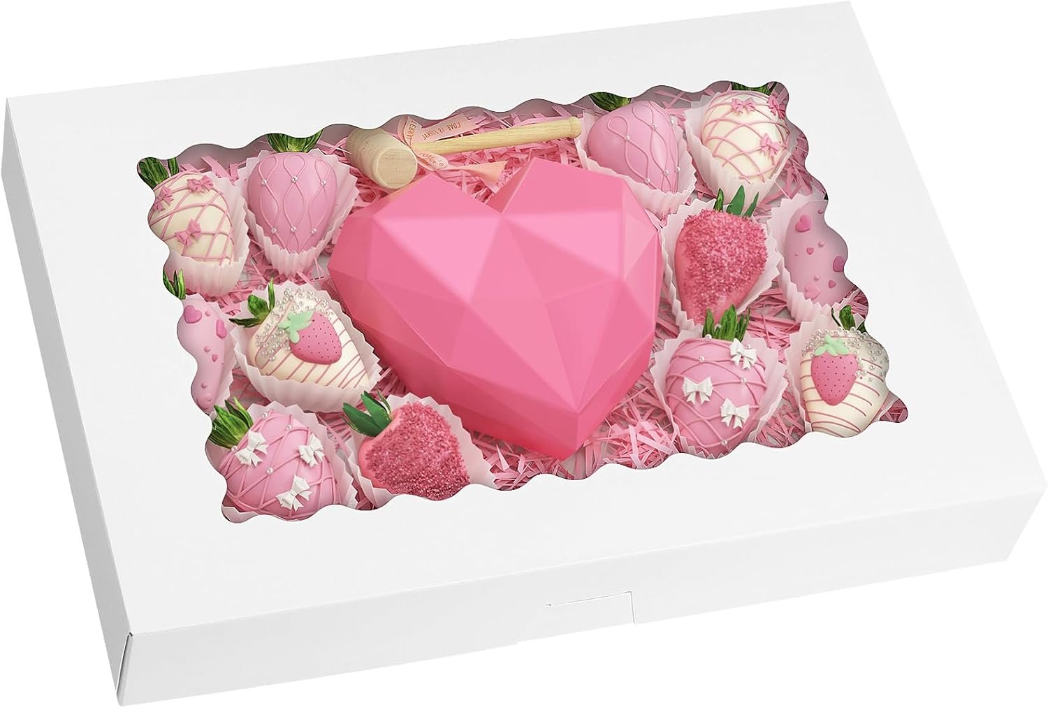 Grossiste en Vrac Boîtes à Gâteaux 25 pièces avec Fenêtre, Boîtes à Pâtisserie Auto-Pop-up 16x11x2,5in pour Treats, Desserts, Chocolats, Tartes, Muffins, Donuts, Marque Blanche, Fabricant.