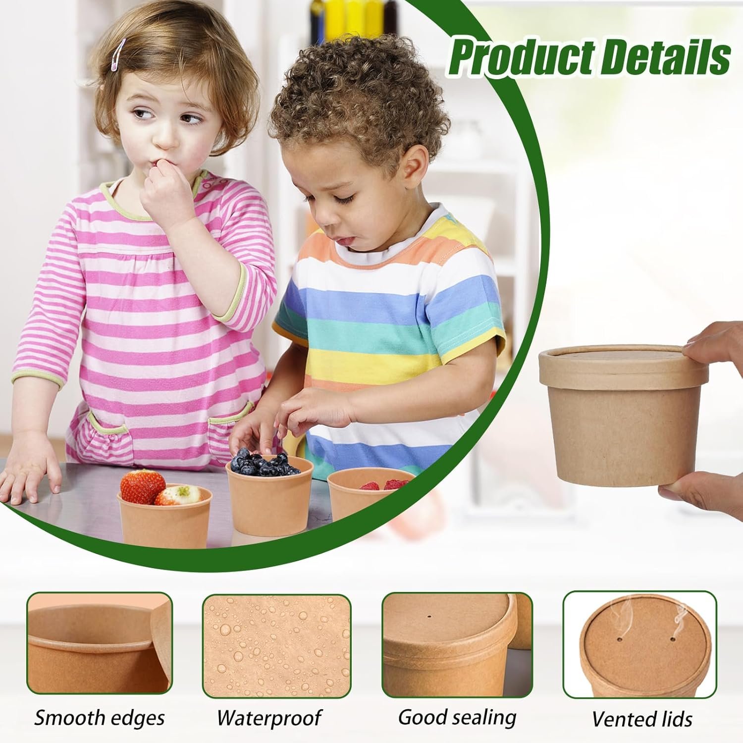 Grossiste en contenants alimentaires, 8 oz, bols en papier kraft pour soupes avec couvercles évincés, nocifs pour le micro-ondes et le congélateur, vente en gros de récipients à emporter pour soupes chaudes et glaces, logo personnalisé (100 pièces - kraft, 8 oz) Grossiste en contenants alimentaires, 8 oz, bols en papier kraft pour soupes avec couvercles évincés, nocifs pour le micro-ondes et le congélateur, vente en gros de récipients à emporter pour soupes chaudes et glaces, logo personnalisé (100 pièces - kraft, 8 oz)