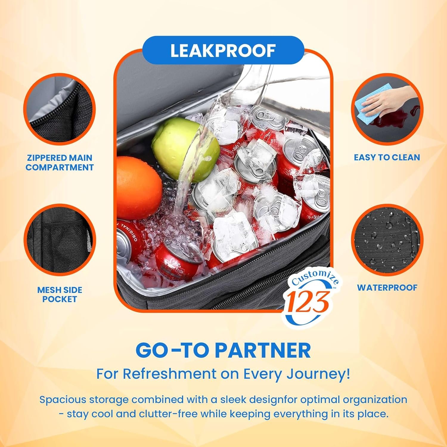 Sac à Glaciers Personnalisé - Sac Isotherme Personnalisable pour Événements d'Entreprise ou Cadeaux | Fabricant de Sacs Isothermes Étanches - Contient 24 Canettes de Bière - 14 x 10,5 x 7,3 - Grossiste en Sacs Isothermes avec Logo Personnalisé