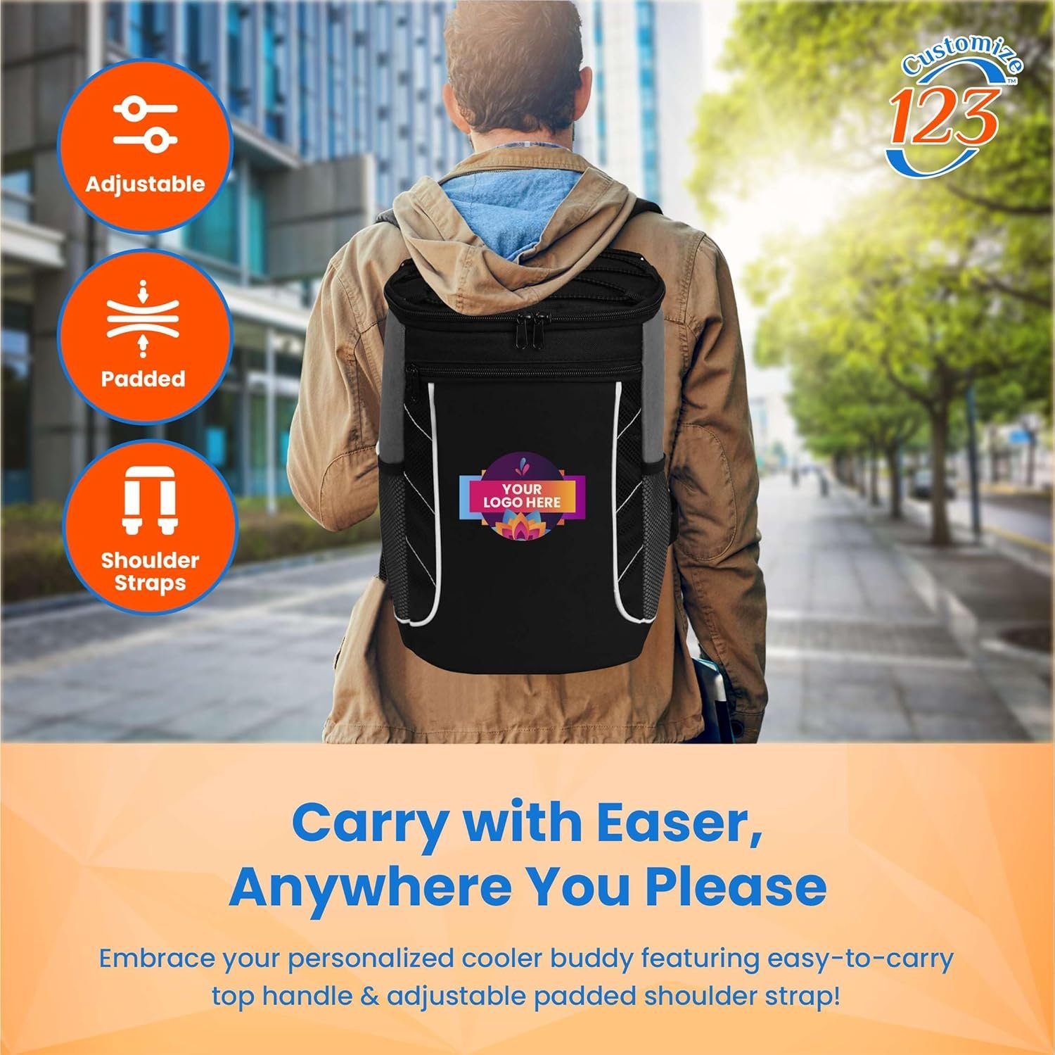 Sac à Glaciers Personnalisé - Sac Isotherme Personnalisable pour Événements d'Entreprise ou Cadeaux | Fabricant de Sacs Isothermes Étanches - Contient 24 Canettes de Bière - 14 x 10,5 x 7,3 - Grossiste en Sacs Isothermes avec Logo Personnalisé