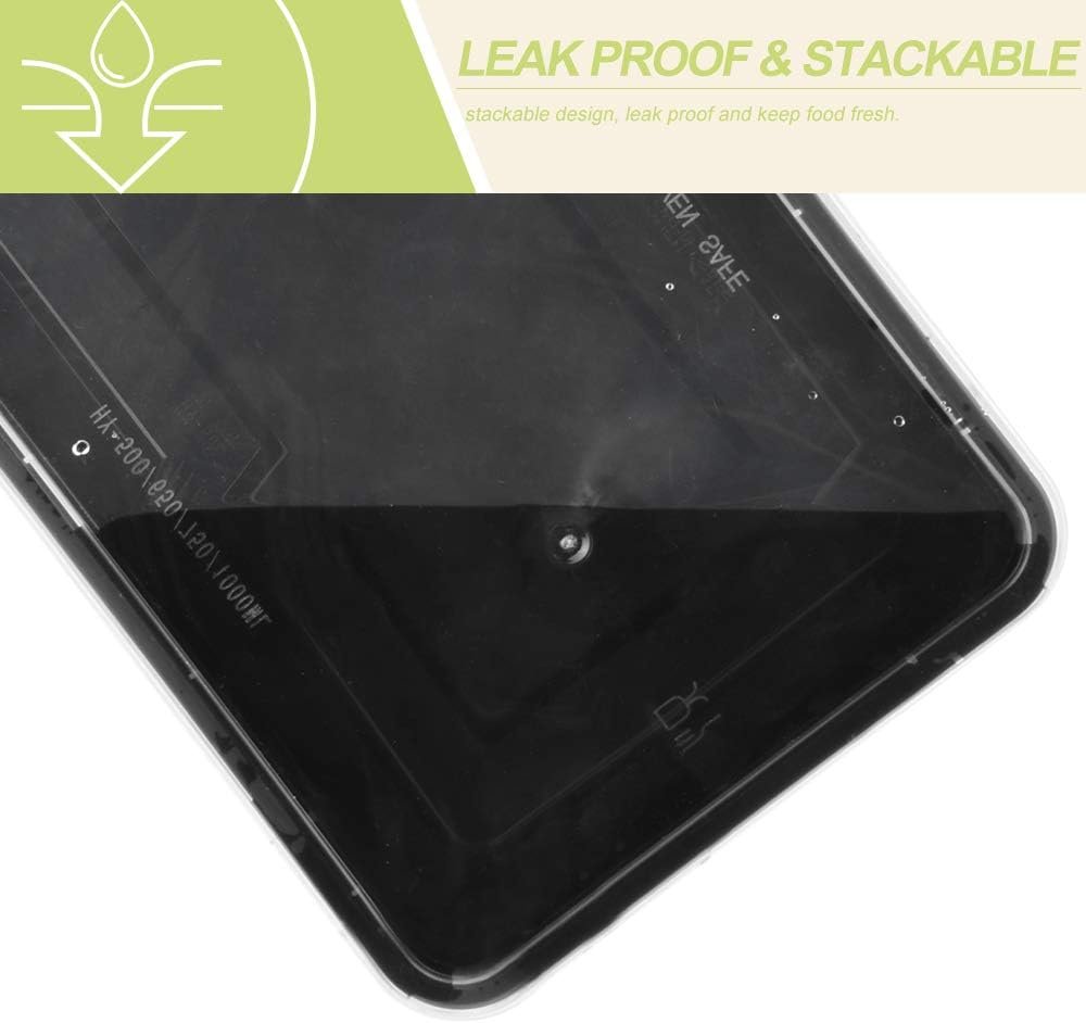 Grossiste en contenants alimentaires, 50-Pack de boîtes réutilisables de 26 OZ pour préparation de repas, conteneurs plastiques empilables, avec couvercles, Fournisseur de lunch boxes jetables, Vente en Gros, compatible congélateur et lave-vaisselle.