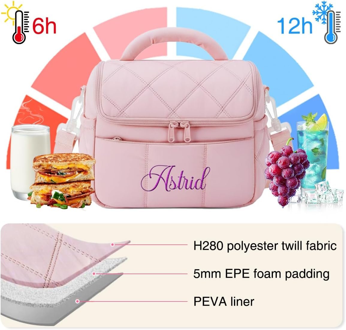 Grossiste Sacs à Lunch Personnalisés Insulés avec Nom Brodé, Fournisseur de Sacs à Lunch Réutilisables Étanches pour le Travail et les Voyages, Logo Personnalisé (Rose) Grossiste Sacs à Lunch Personnalisés Insulés avec Nom Brodé, Fournisseur de Sacs à Lunch Réutilisables Étanches pour le Travail et les Voyages, Logo Personnalisé (Rose)