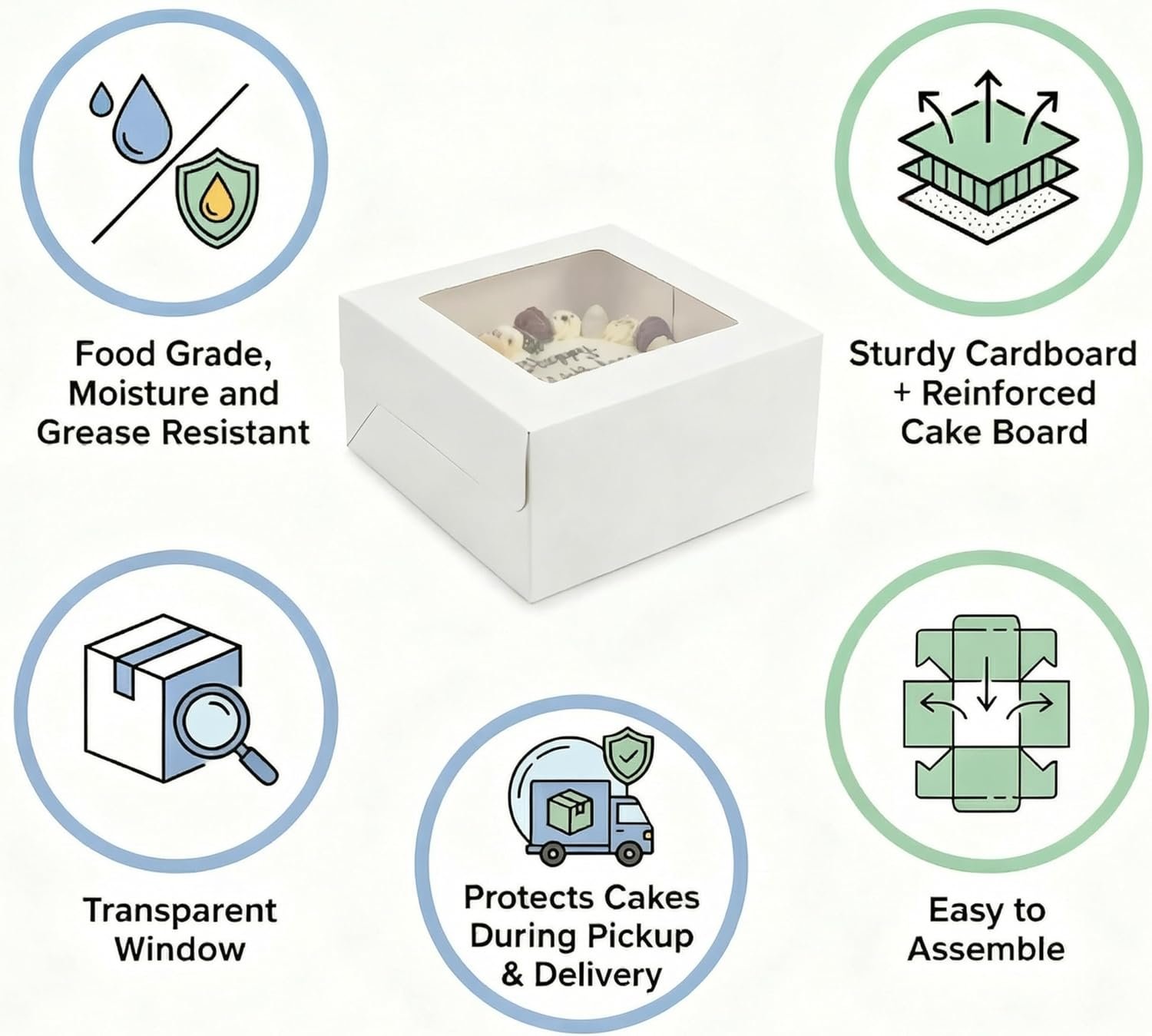 Grossiste 3 Paquet de Boîtes à Gâteau Blanches 10x10x8 Pouces avec Fenêtre et Couvercles – Fournisseur de Boîtes Jetables pour Gâteaux, Donuts, Tartes, Biscuits – Logo Personnalisé pour Anniversaires, Mariages, Fêtes en Vente en Gros